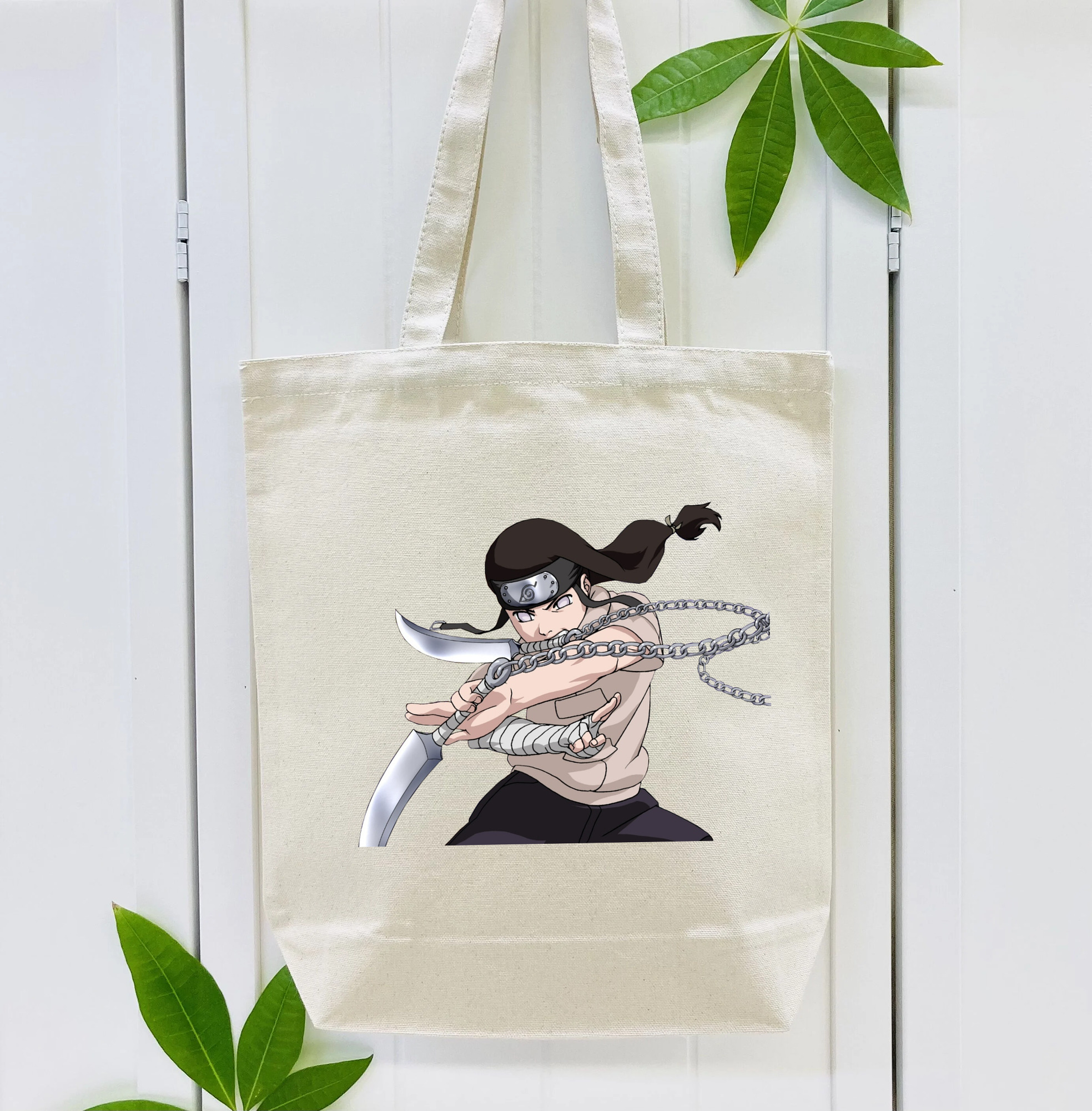 NARUTO -ナルト- 日向ネジ Hyūga Neji 縦型キャンバス生地手提げバッグ　トートバッグ