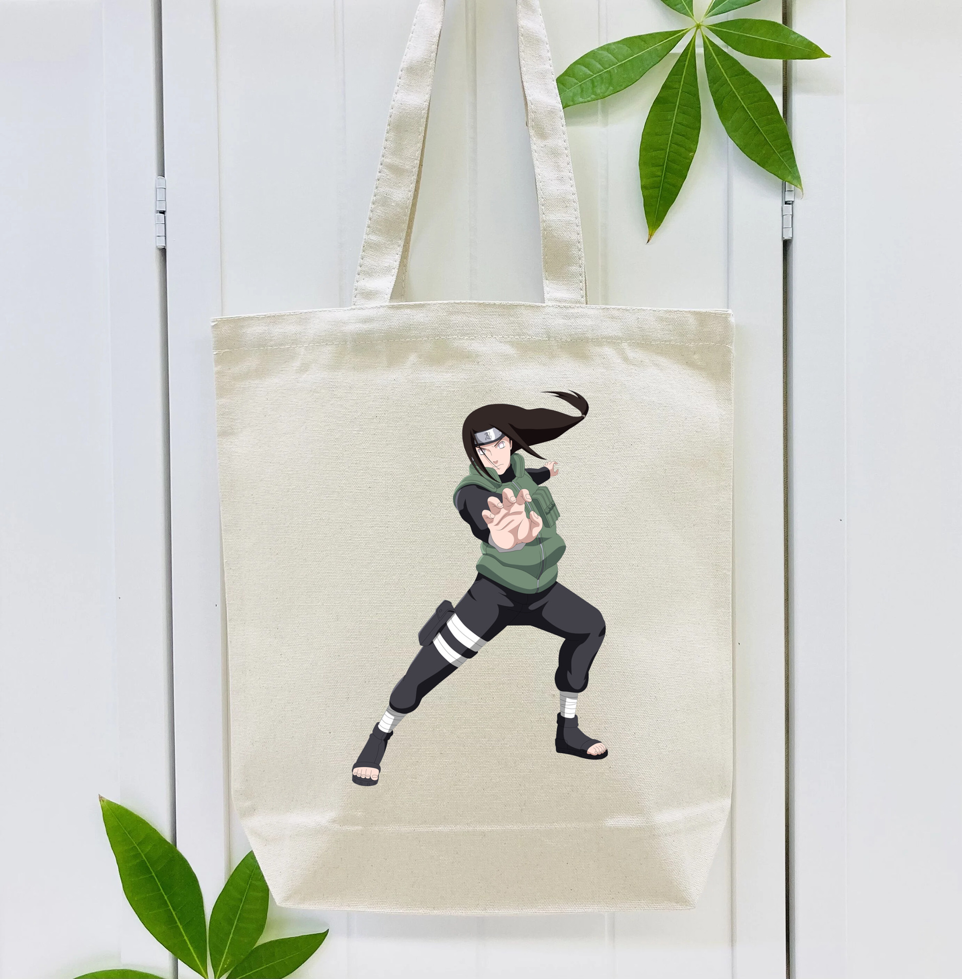 NARUTO -ナルト- 日向ネジ Hyūga Neji 縦型キャンバス生地手提げバッグ　トートバッグ