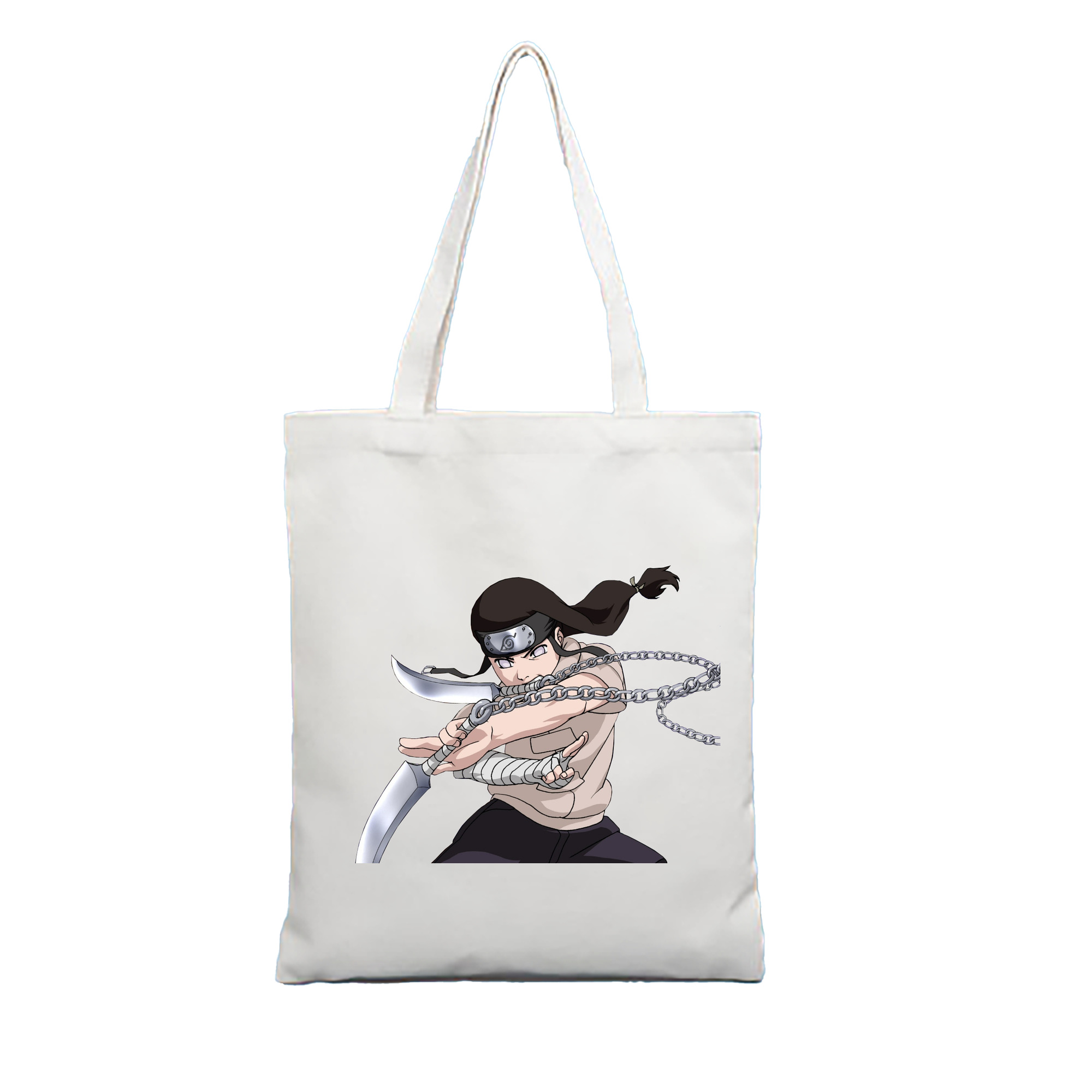 （画像用） NARUTO -ナルト- 日向ネジ Hyūga Neji 縦型キャンバス生地手提げバッグ　トートバッグ