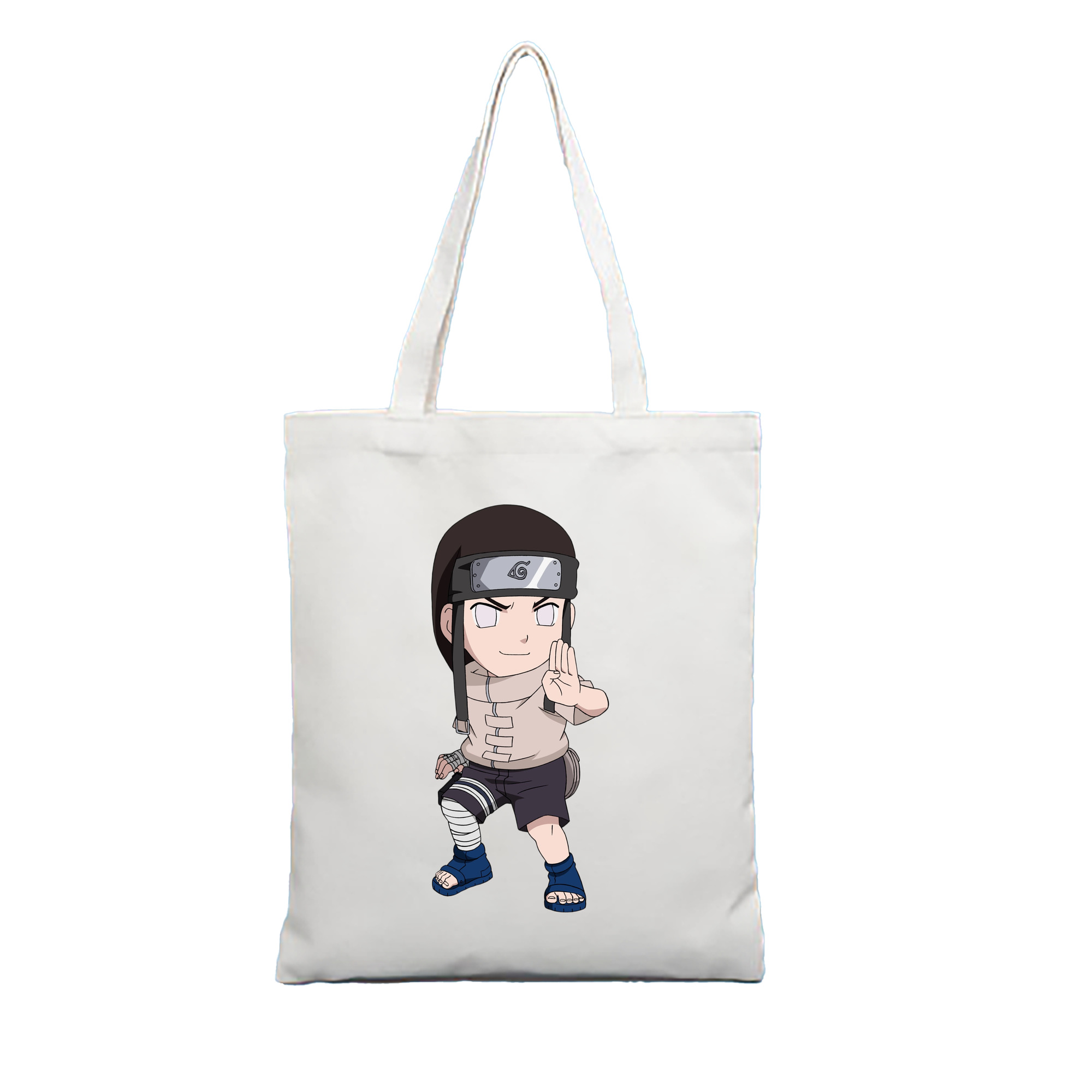 （画像用） NARUTO -ナルト- 日向ネジ Hyūga Neji 縦型キャンバス生地手提げバッグ　トートバッグ