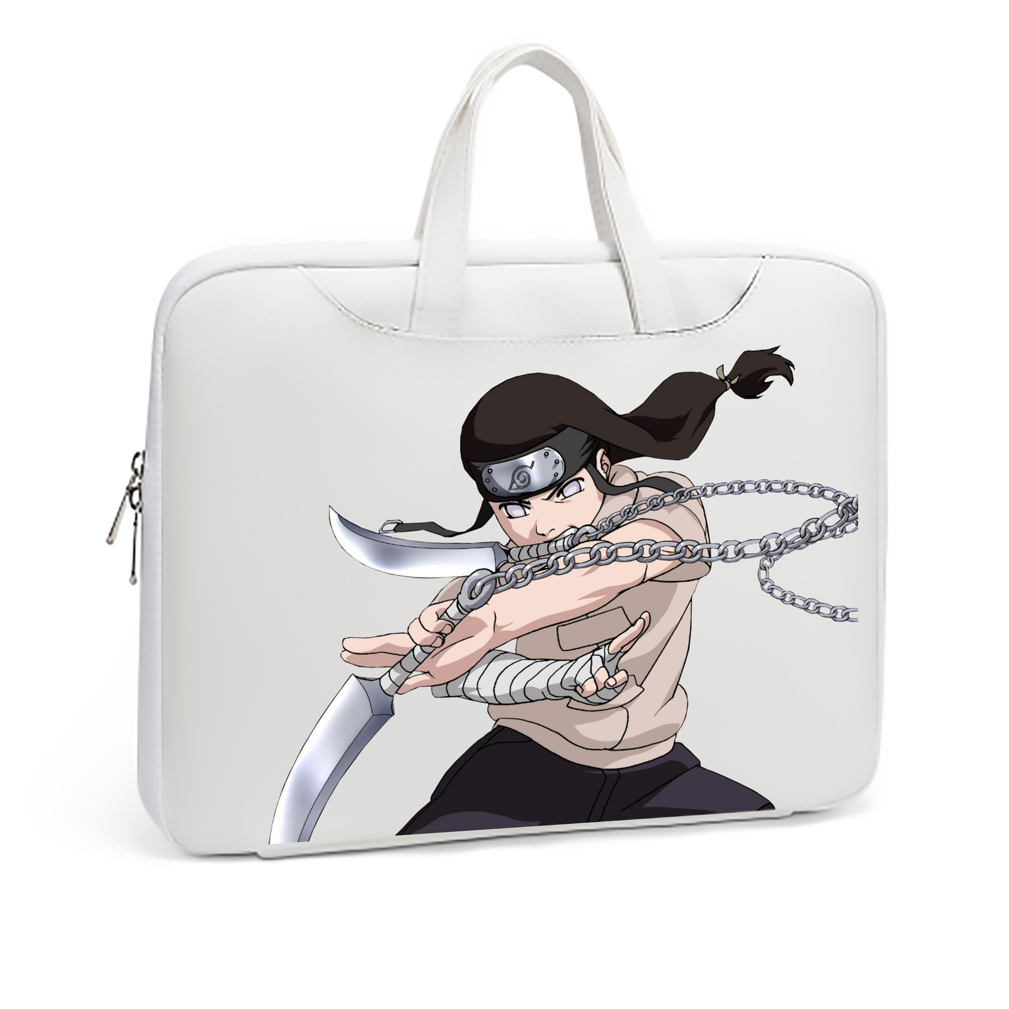 （画像用） NARUTO -ナルト- 日向ネジ Hyūga Neji レザーラップトップバッグ　ノートパソコンケース