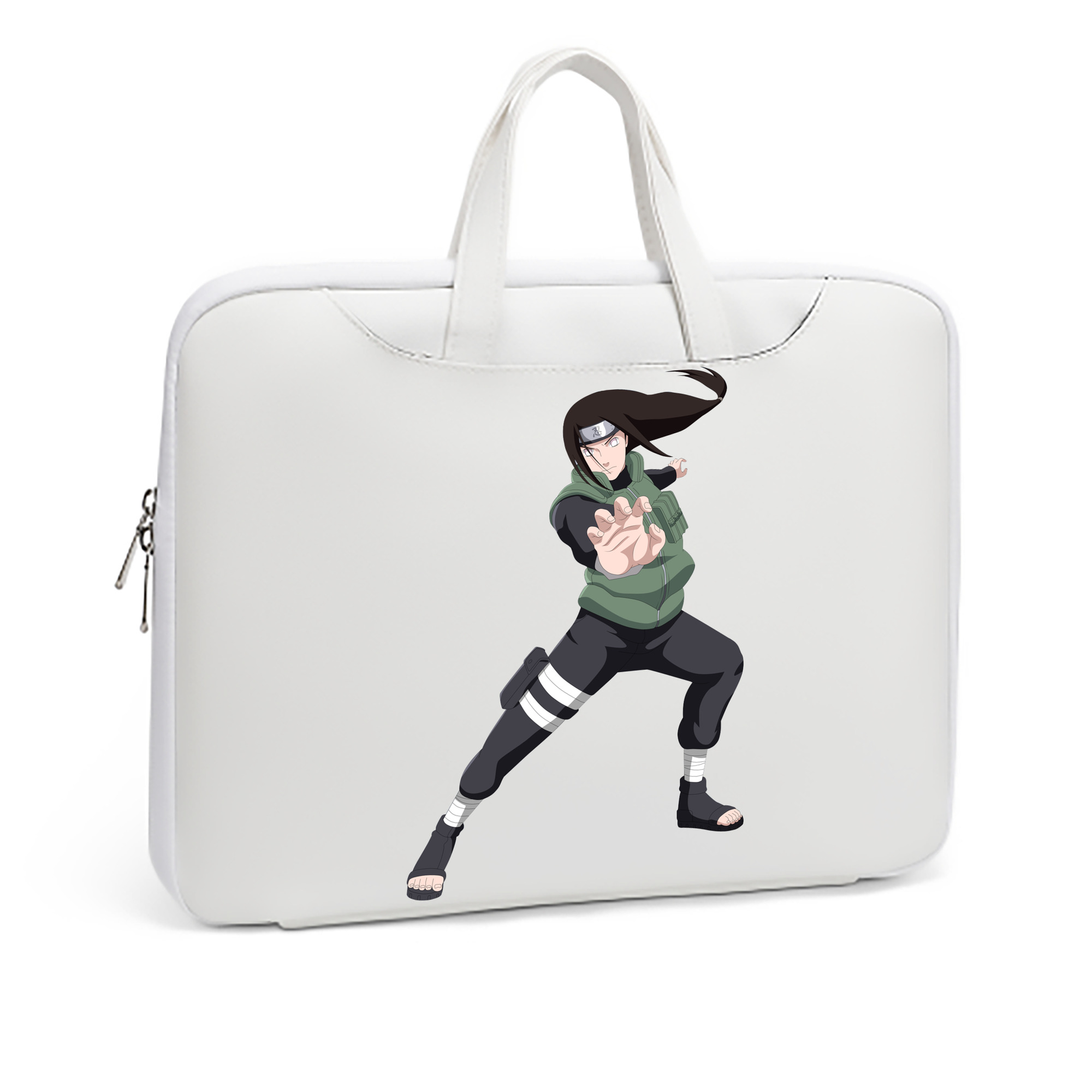 （画像用） NARUTO -ナルト- 日向ネジ Hyūga Neji レザーラップトップバッグ　ノートパソコンケース