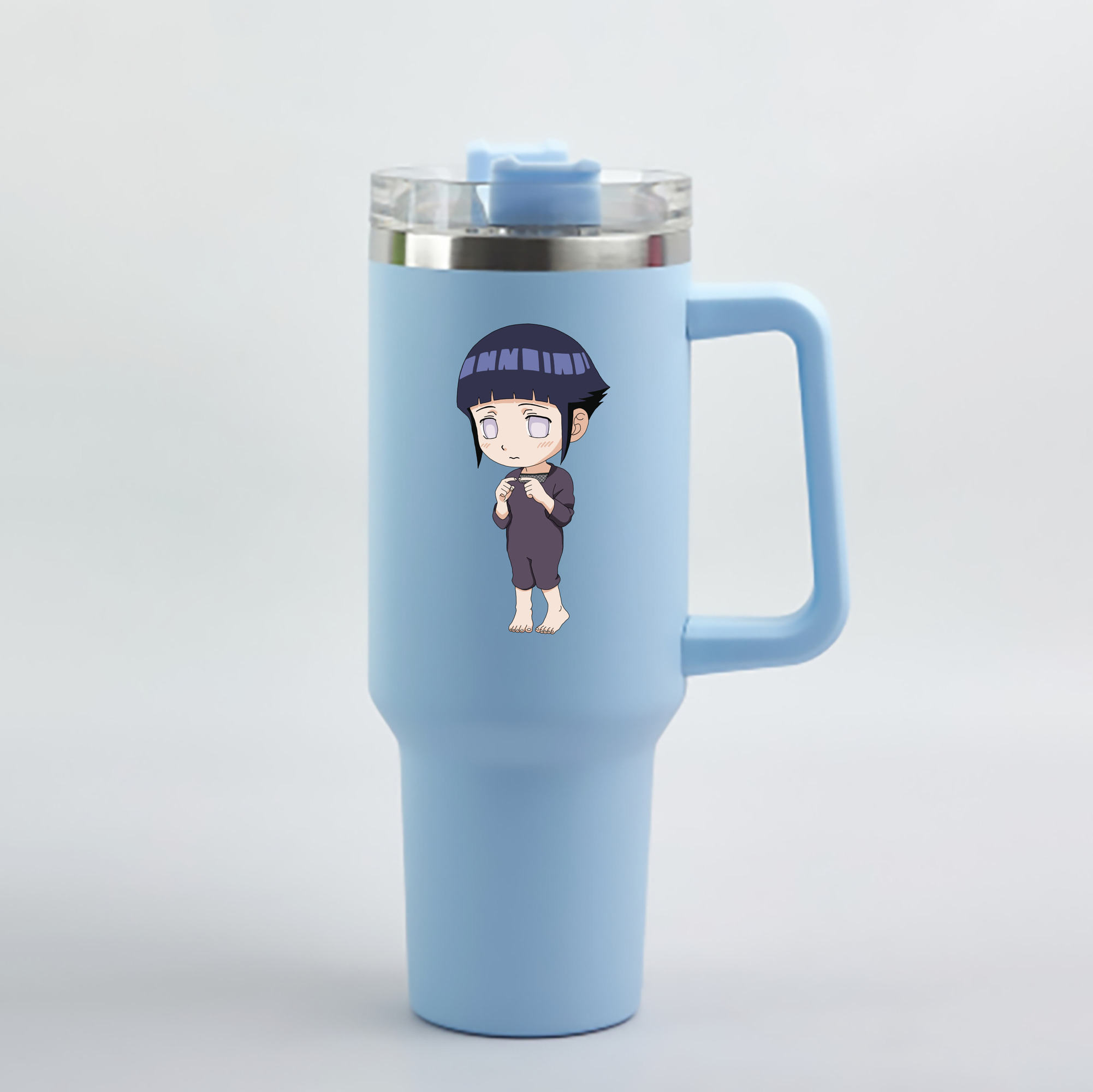 （画像用） NARUTO -ナルト- 日向ヒナタ Hyūga Hinata 1200mL車用タンブラー - クリスタルステッカー（プラスチックストロー付き）