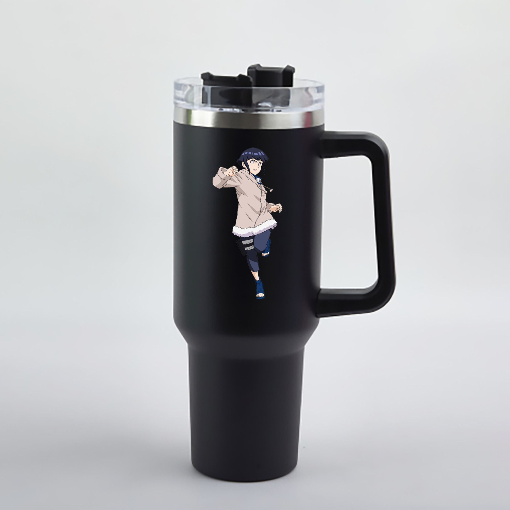 （画像用） NARUTO -ナルト- 日向ヒナタ Hyūga Hinata 1200mL車用タンブラー - クリスタルステッカー（プラスチックストロー付き）