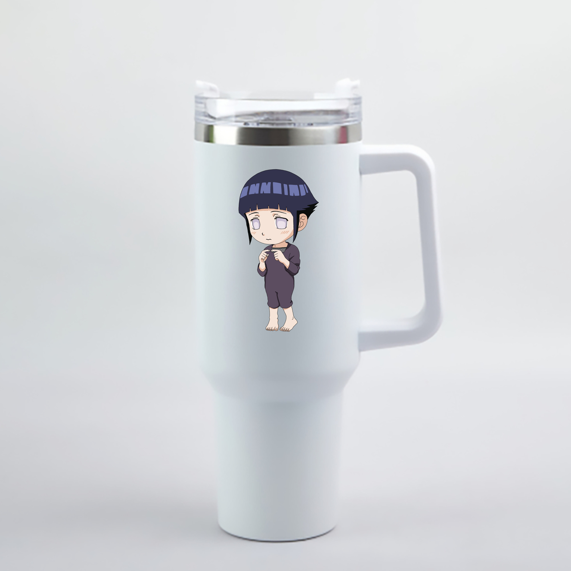 （画像用） NARUTO -ナルト- 日向ヒナタ Hyūga Hinata 1200mL車用タンブラー - クリスタルステッカー（プラスチックストロー付き）