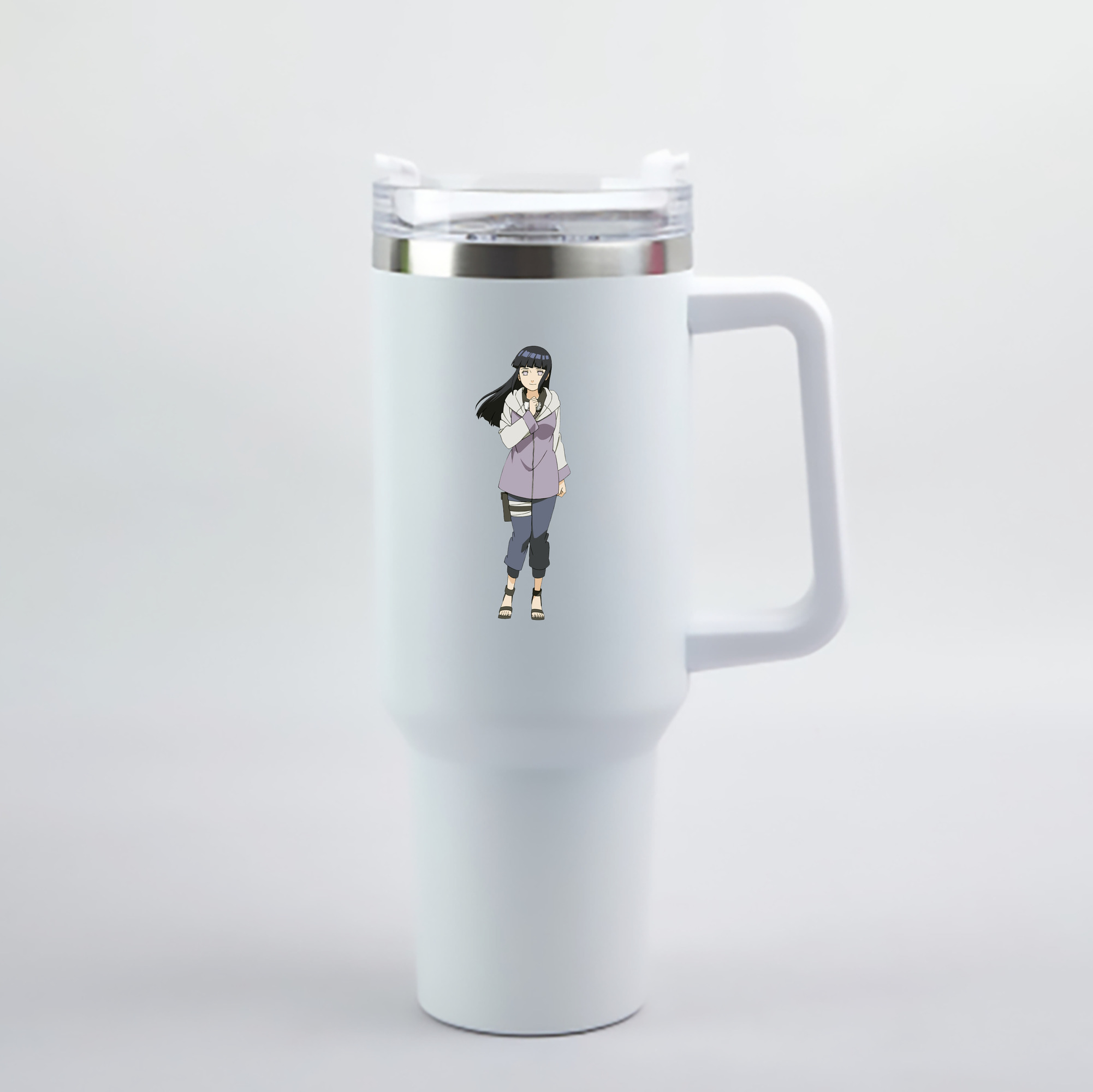 （画像用） NARUTO -ナルト- 日向ヒナタ Hyūga Hinata 1200mL車用タンブラー - クリスタルステッカー（プラスチックストロー付き）