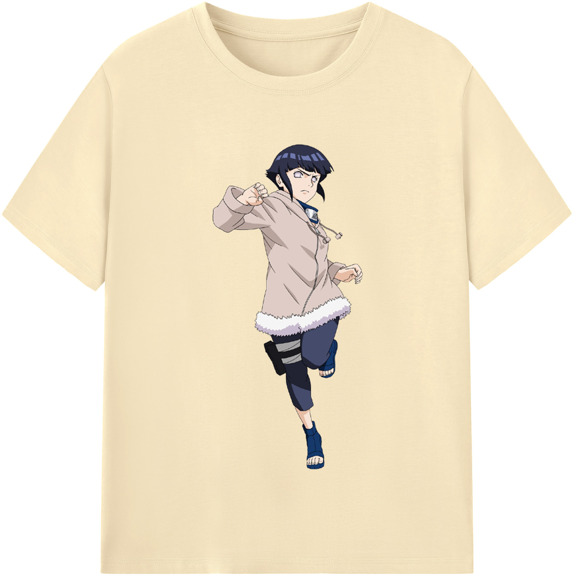 （画像用） NARUTO -ナルト- 日向ヒナタ Hyūga Hinata 綿100％半袖Tシャツ（フロントプリント）