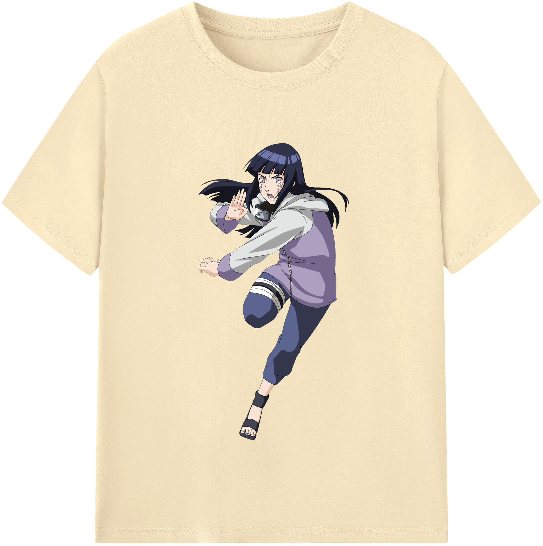 （画像用） NARUTO -ナルト- 日向ヒナタ Hyūga Hinata 綿100％半袖Tシャツ（フロントプリント）