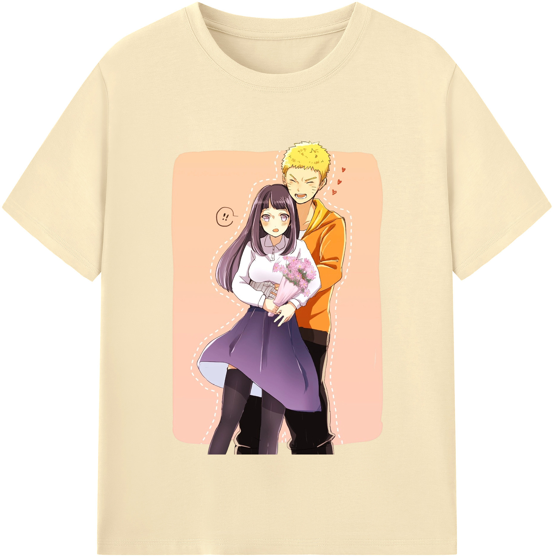 （画像用） NARUTO -ナルト- 日向ヒナタ Hyūga Hinata 綿100％半袖Tシャツ（フロントプリント）