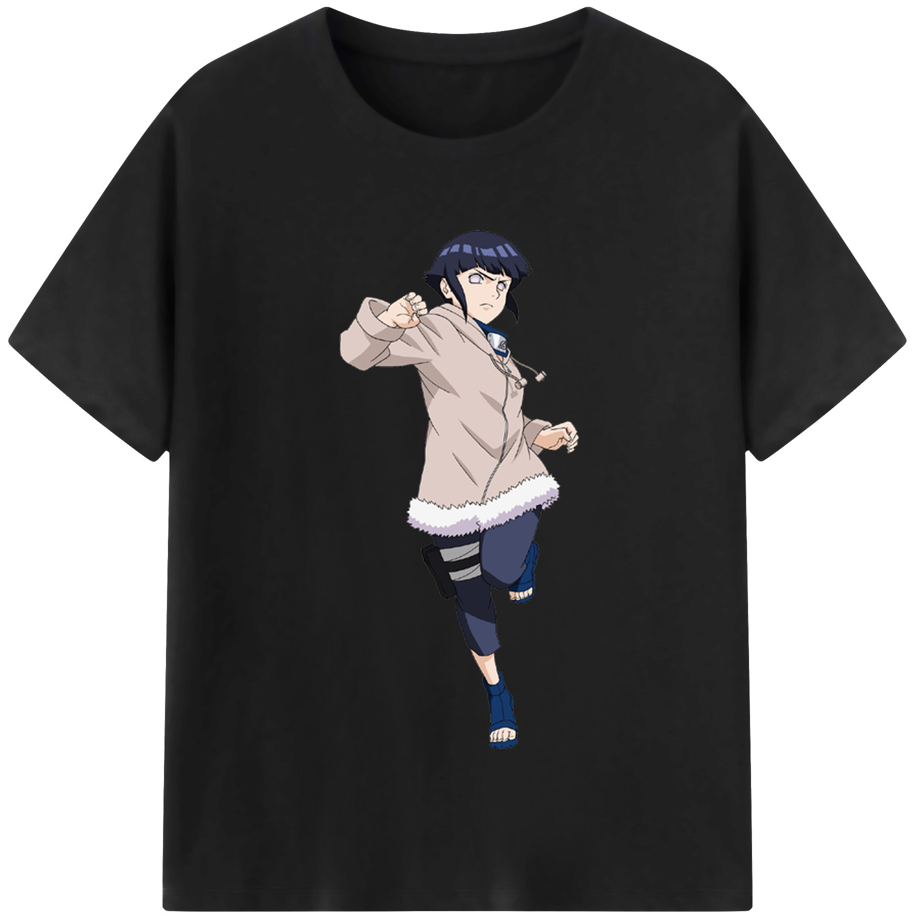 （画像用） NARUTO -ナルト- 日向ヒナタ Hyūga Hinata 綿100％半袖Tシャツ（フロントプリント）
