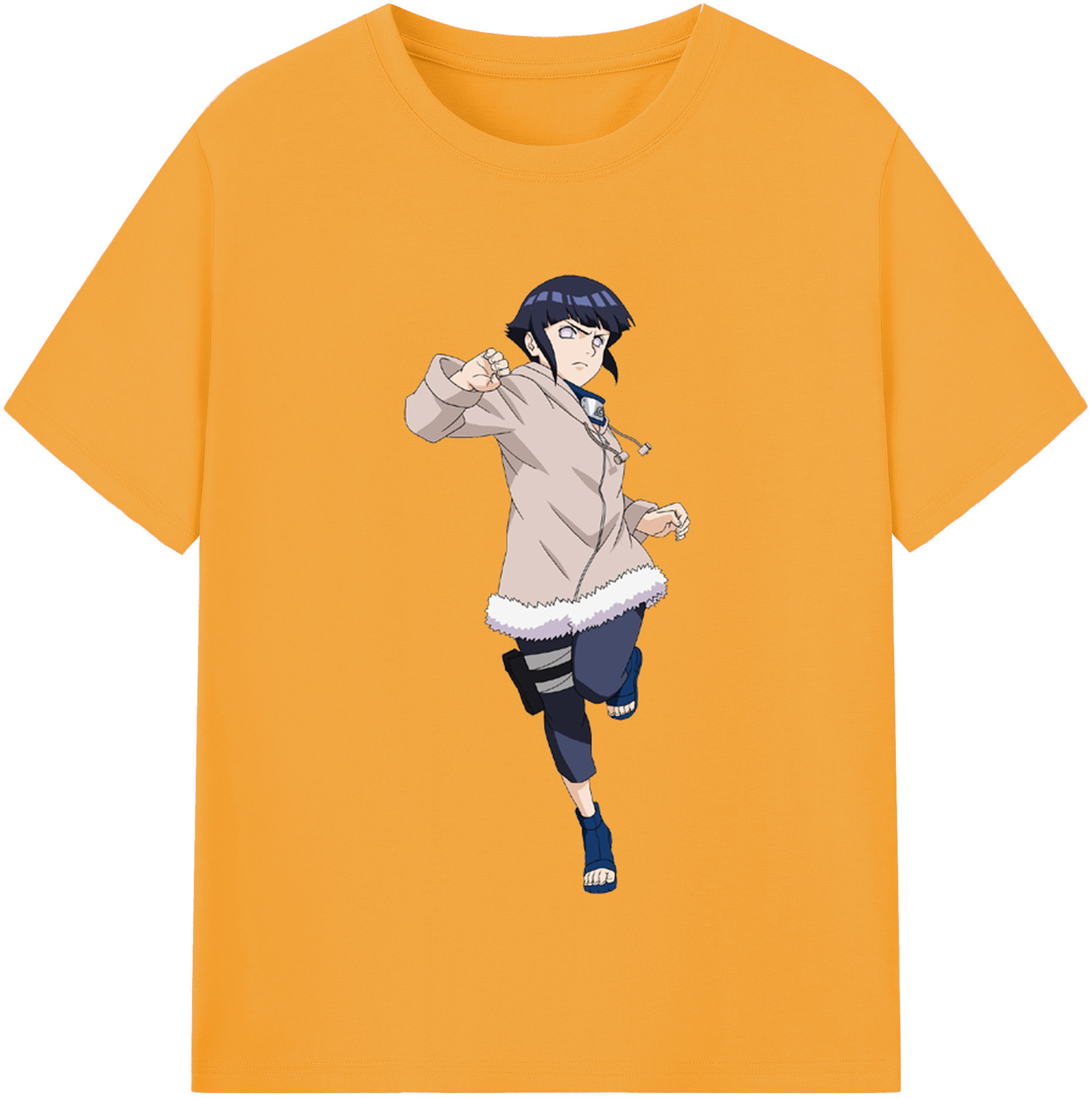 （画像用） NARUTO -ナルト- 日向ヒナタ Hyūga Hinata 綿100％半袖Tシャツ（フロントプリント）