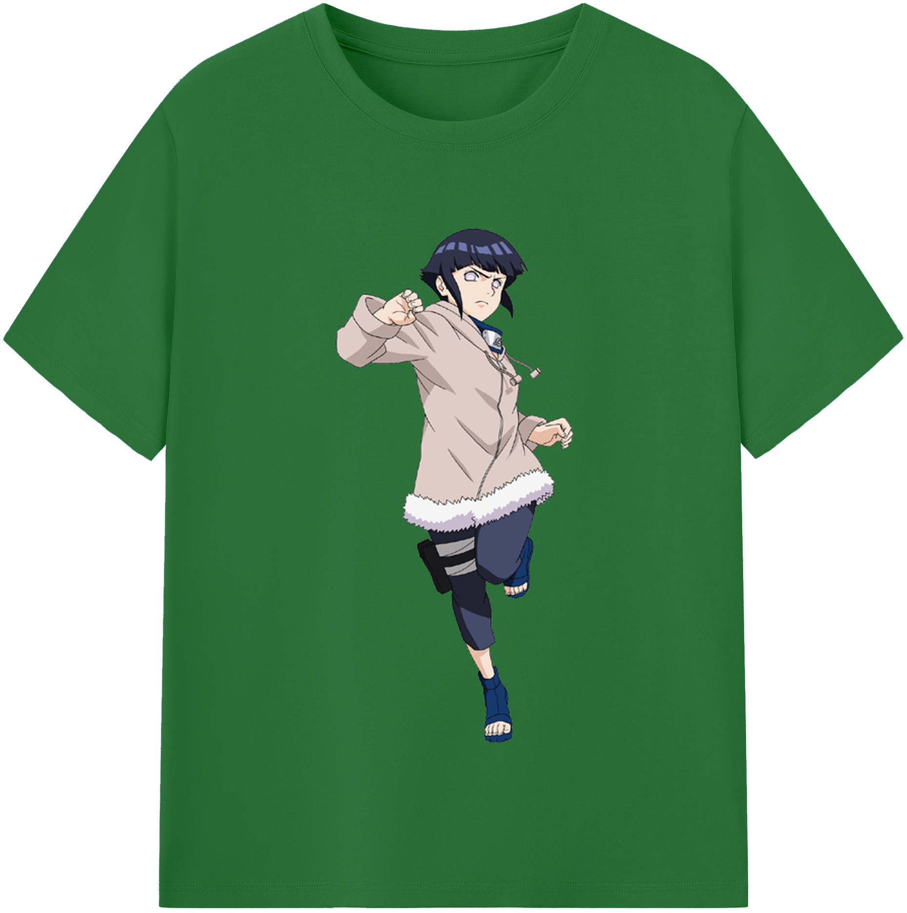 （画像用） NARUTO -ナルト- 日向ヒナタ Hyūga Hinata 綿100％半袖Tシャツ（フロントプリント）