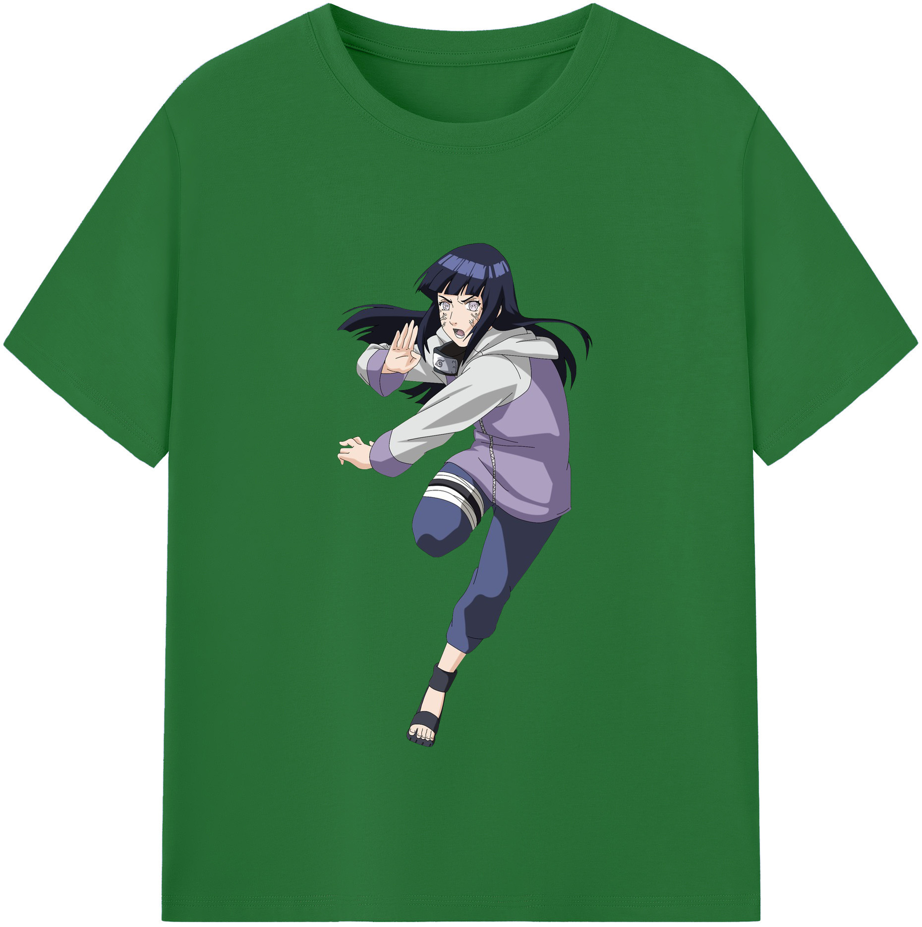 （画像用） NARUTO -ナルト- 日向ヒナタ Hyūga Hinata 綿100％半袖Tシャツ（フロントプリント）