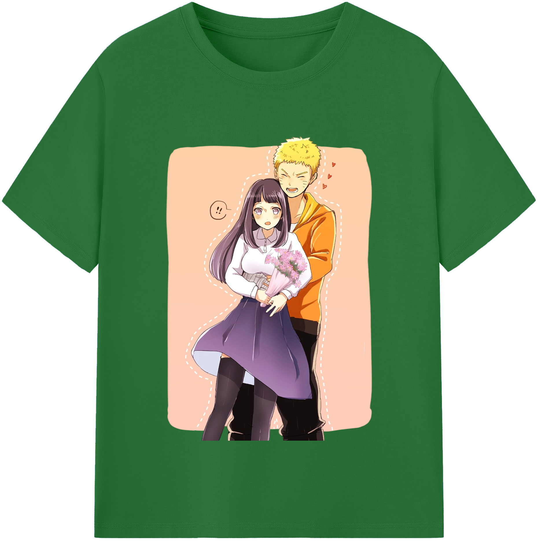 （画像用） NARUTO -ナルト- 日向ヒナタ Hyūga Hinata 綿100％半袖Tシャツ（フロントプリント）