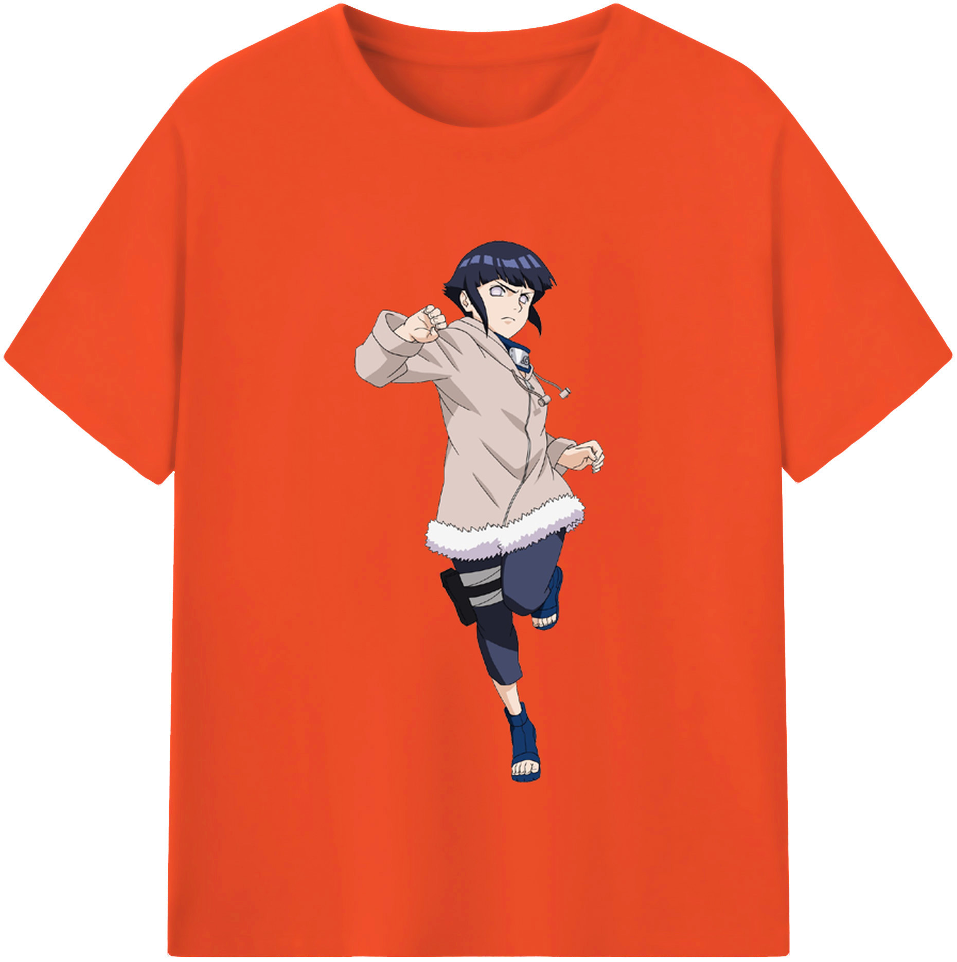 （画像用） NARUTO -ナルト- 日向ヒナタ Hyūga Hinata 綿100％半袖Tシャツ（フロントプリント）