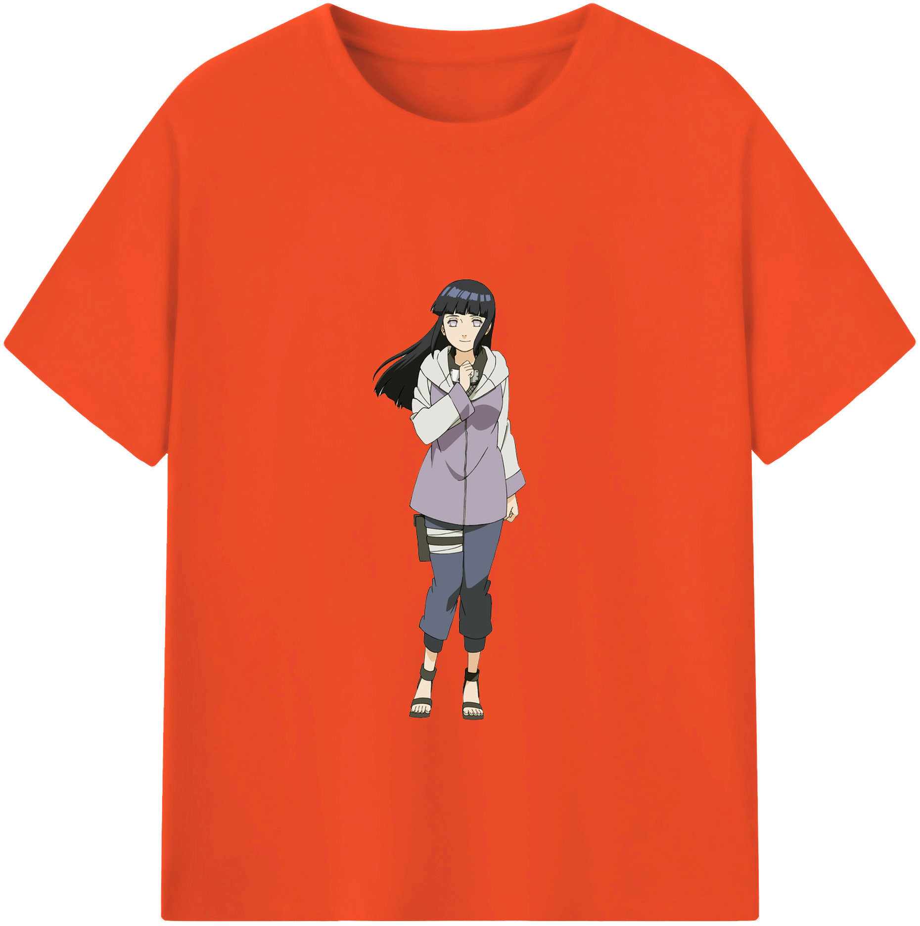 （画像用） NARUTO -ナルト- 日向ヒナタ Hyūga Hinata 綿100％半袖Tシャツ（フロントプリント）
