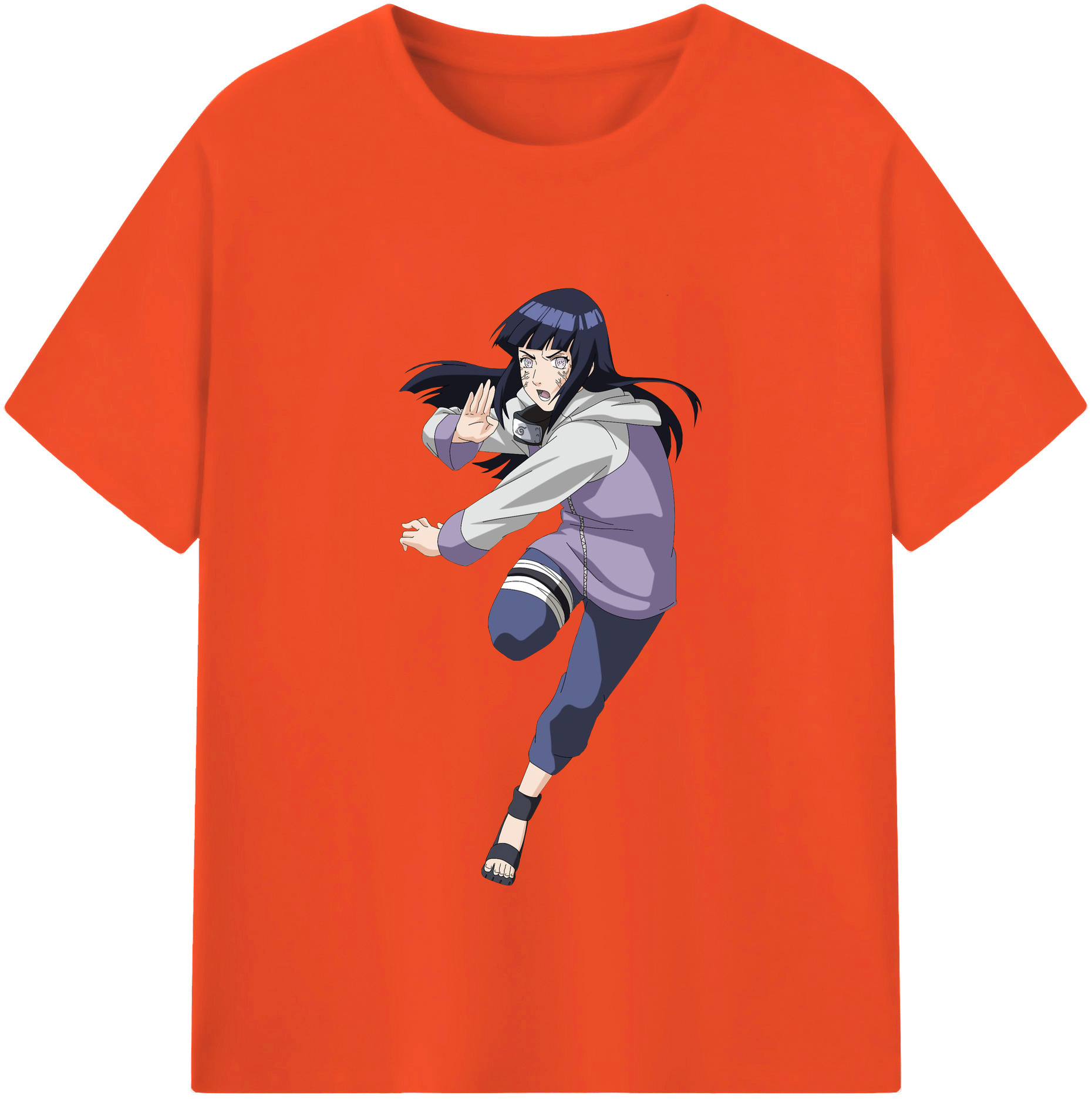 （画像用） NARUTO -ナルト- 日向ヒナタ Hyūga Hinata 綿100％半袖Tシャツ（フロントプリント）