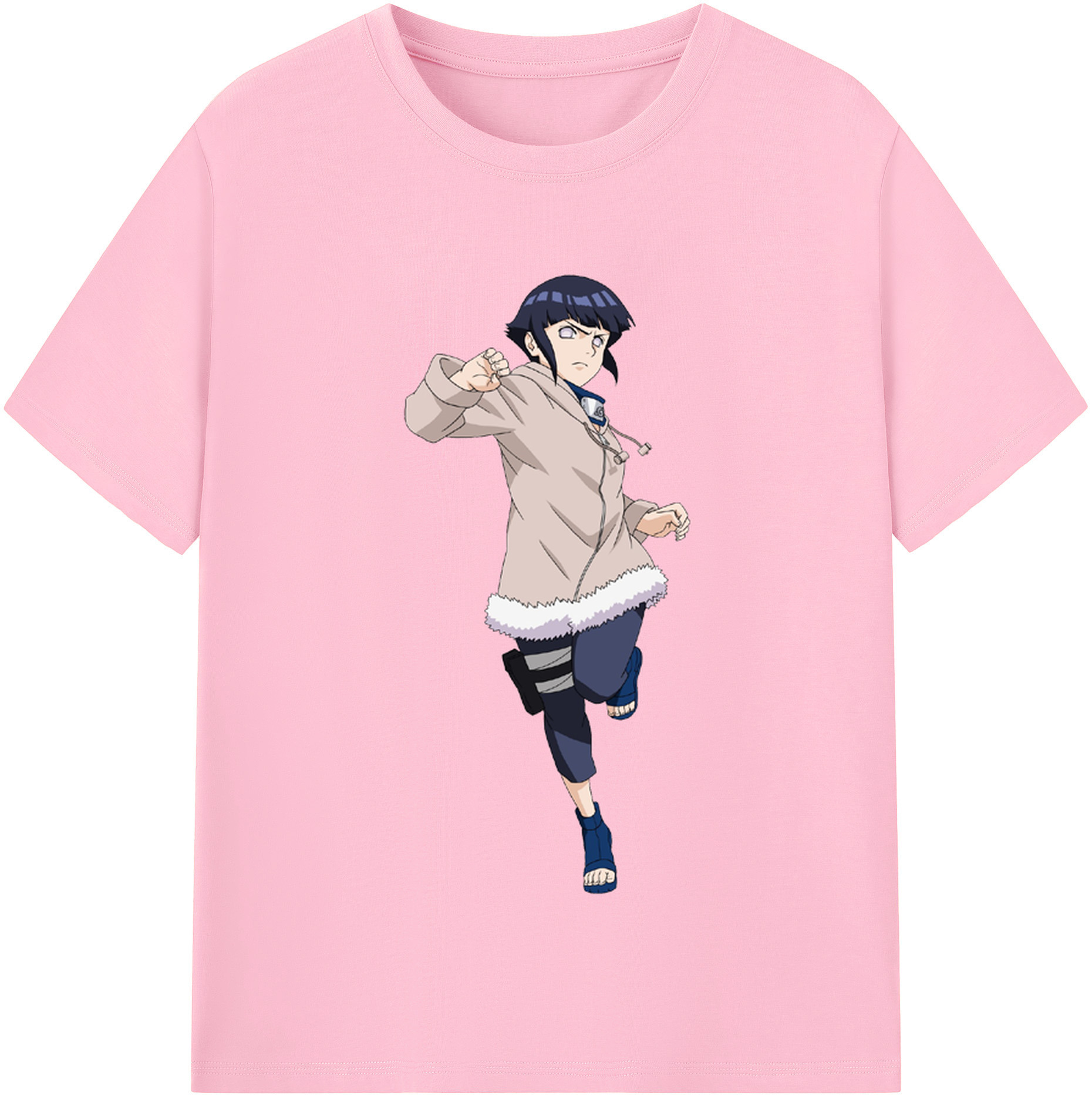 （画像用） NARUTO -ナルト- 日向ヒナタ Hyūga Hinata 綿100％半袖Tシャツ（フロントプリント）