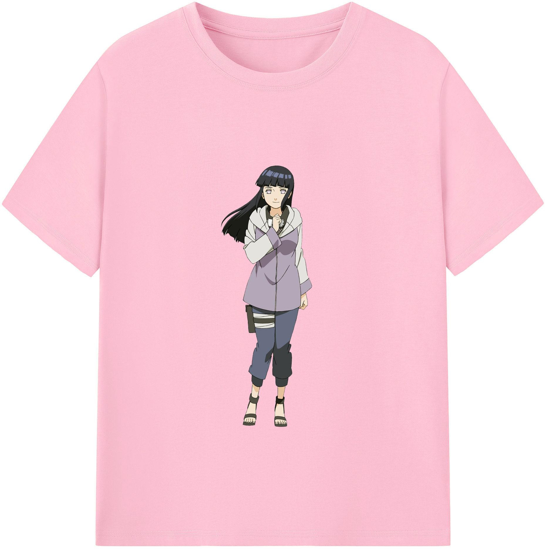 （画像用） NARUTO -ナルト- 日向ヒナタ Hyūga Hinata 綿100％半袖Tシャツ（フロントプリント）