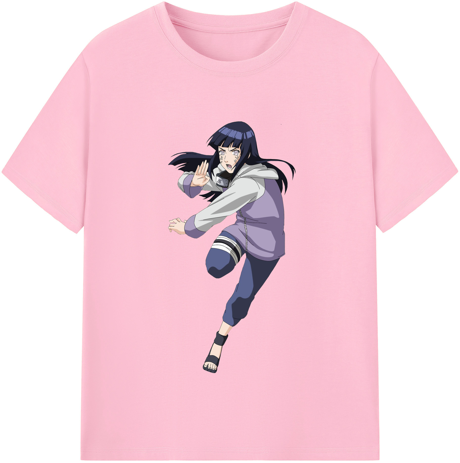 （画像用） NARUTO -ナルト- 日向ヒナタ Hyūga Hinata 綿100％半袖Tシャツ（フロントプリント）
