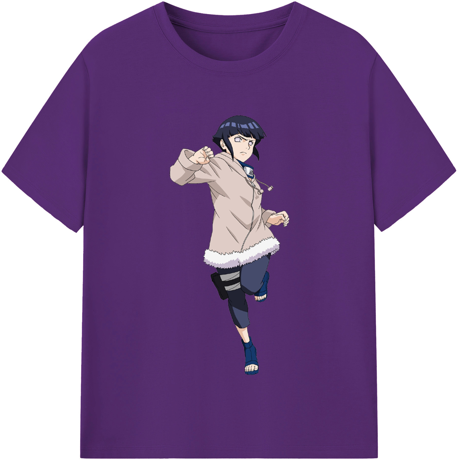 （画像用） NARUTO -ナルト- 日向ヒナタ Hyūga Hinata 綿100％半袖Tシャツ（フロントプリント）