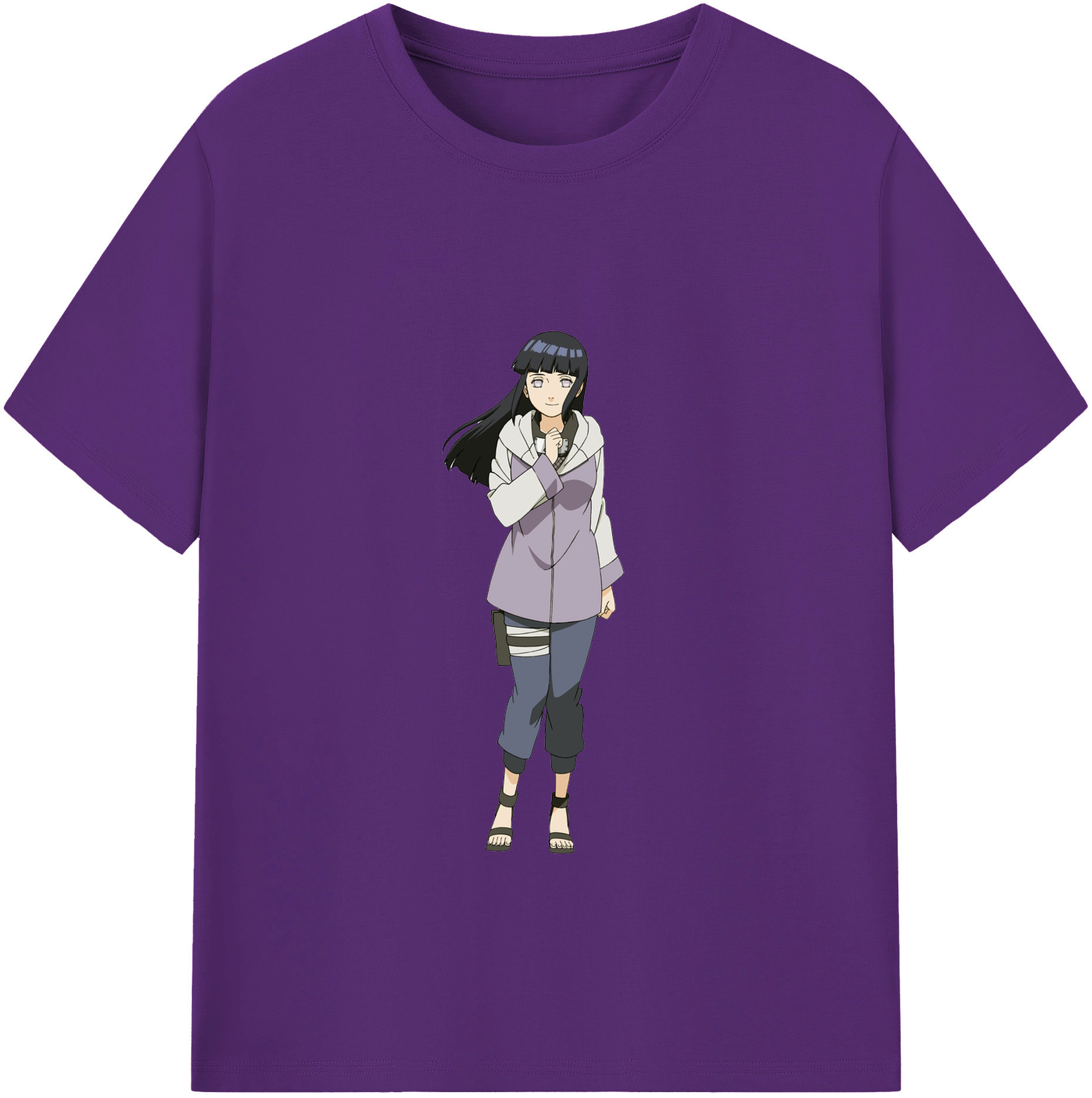 （画像用） NARUTO -ナルト- 日向ヒナタ Hyūga Hinata 綿100％半袖Tシャツ（フロントプリント）
