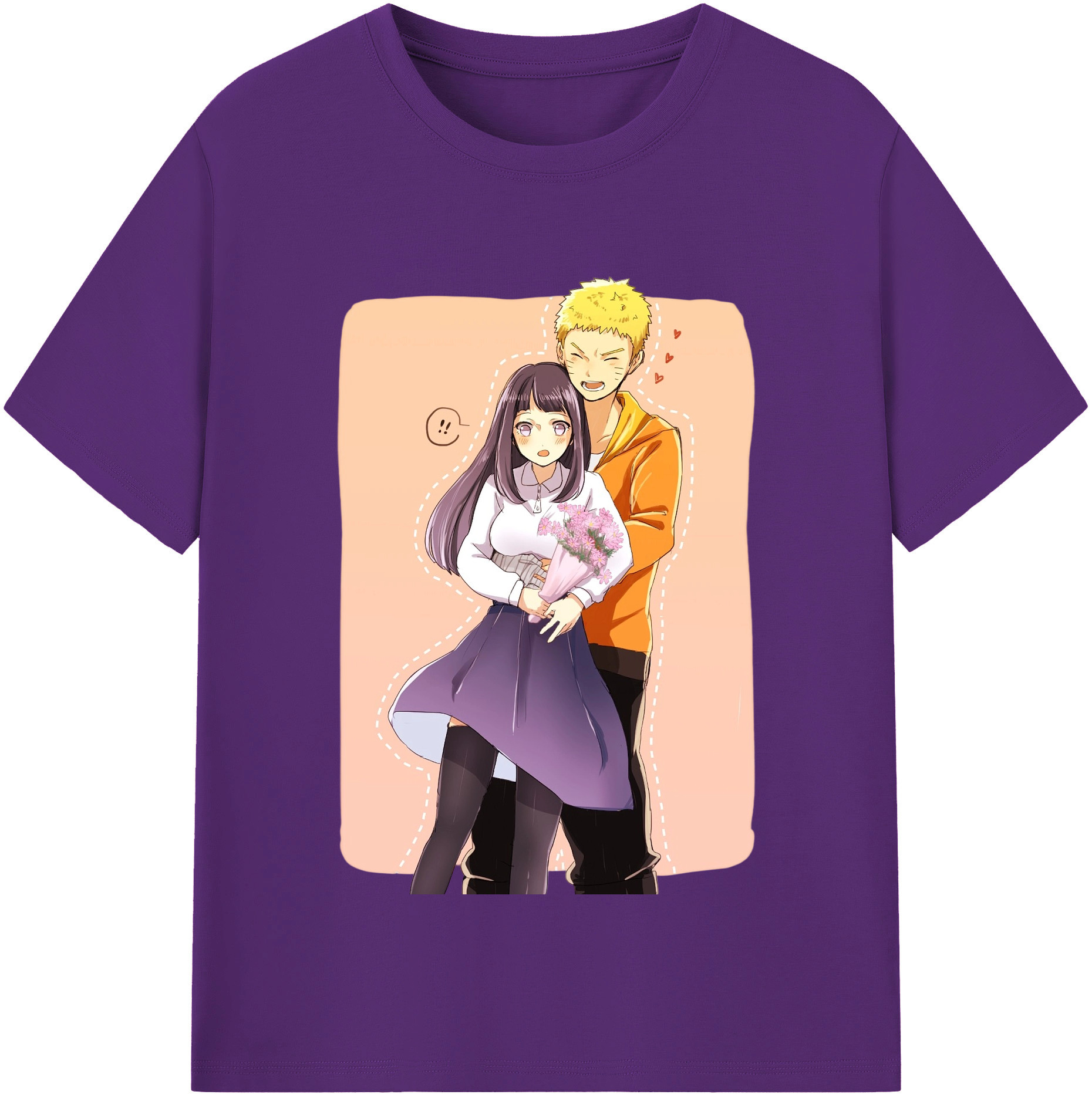 （画像用） NARUTO -ナルト- 日向ヒナタ Hyūga Hinata 綿100％半袖Tシャツ（フロントプリント）