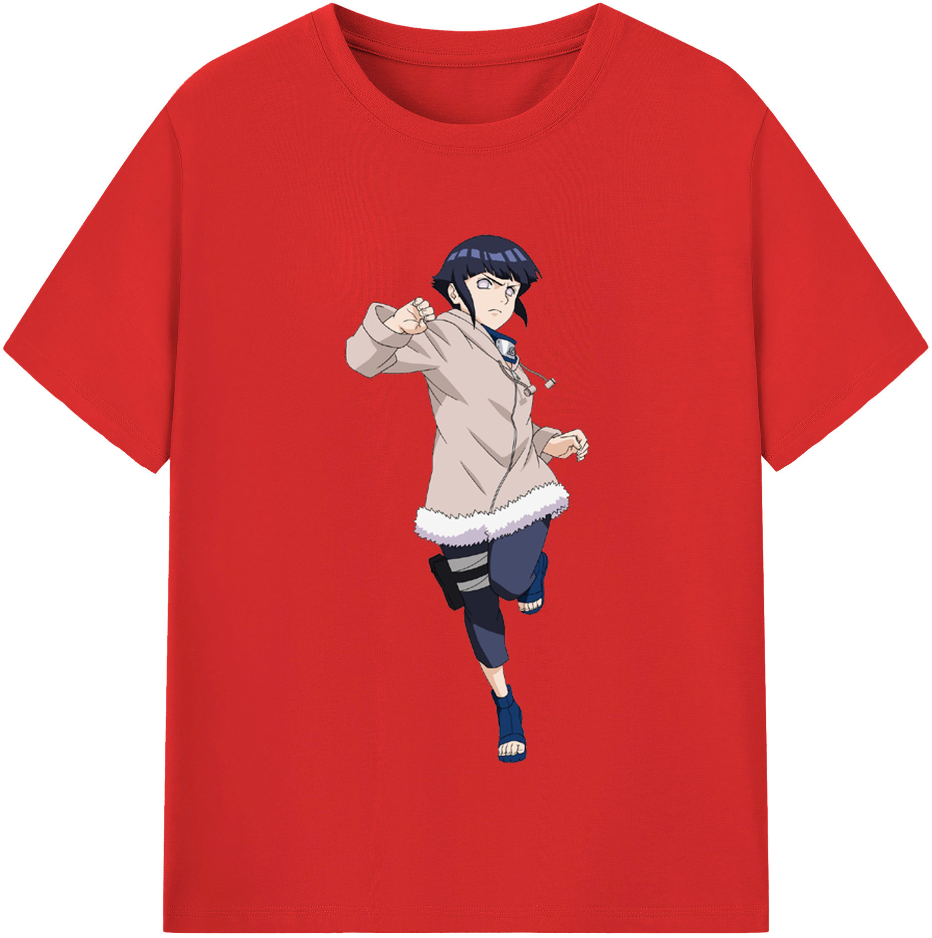 （画像用） NARUTO -ナルト- 日向ヒナタ Hyūga Hinata 綿100％半袖Tシャツ（フロントプリント）