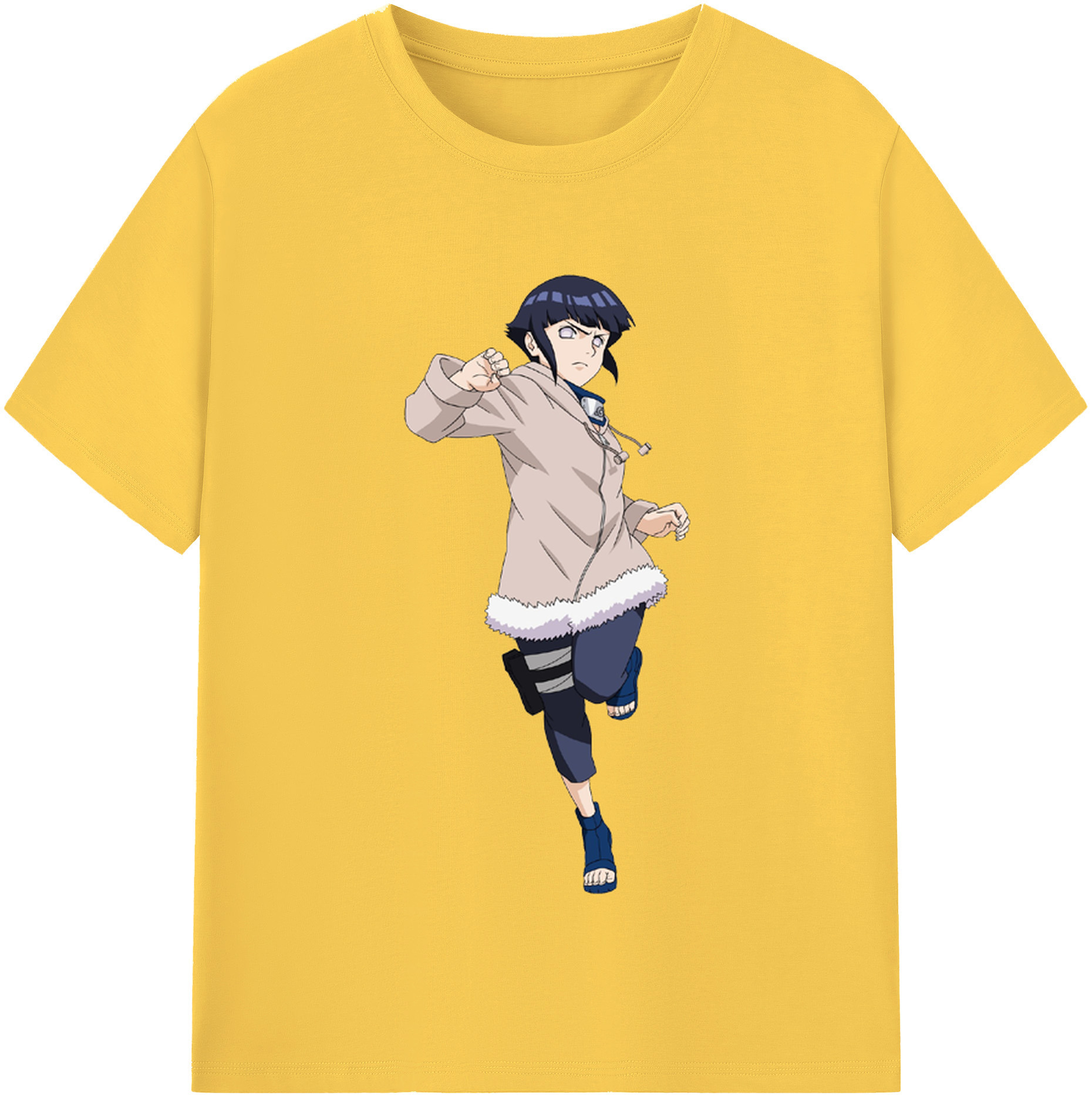 （画像用） NARUTO -ナルト- 日向ヒナタ Hyūga Hinata 綿100％半袖Tシャツ（フロントプリント）