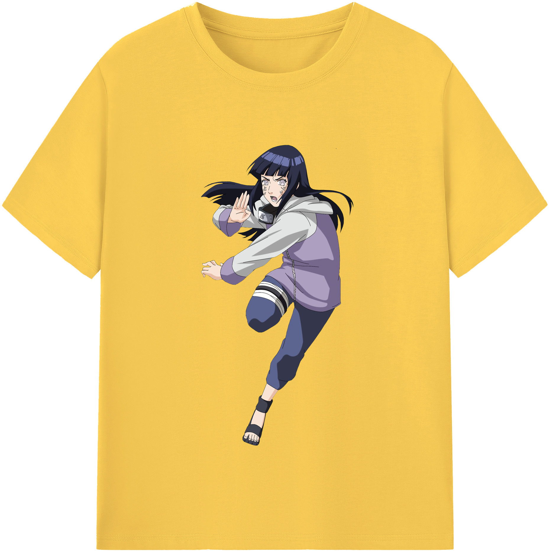 （画像用） NARUTO -ナルト- 日向ヒナタ Hyūga Hinata 綿100％半袖Tシャツ（フロントプリント）