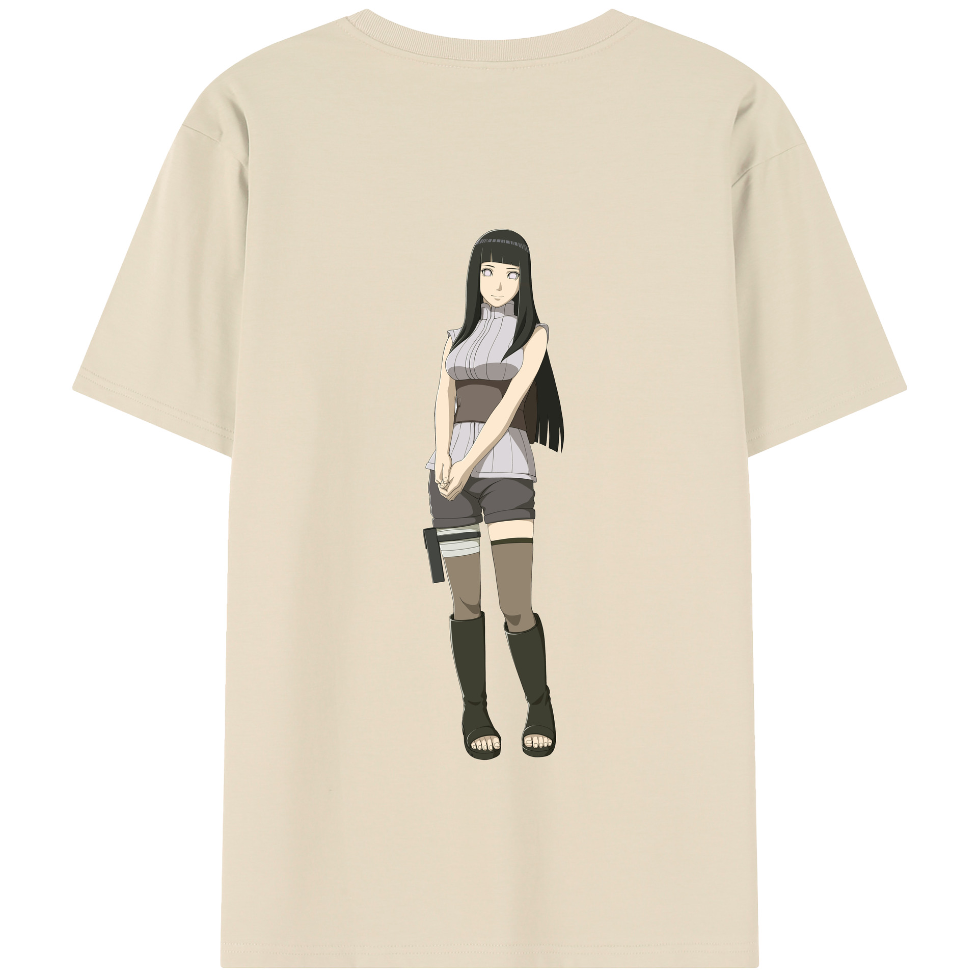 （画像用） NARUTO -ナルト- 日向ヒナタ Hyūga Hinata 綿100％半袖Tシャツ（背面プリント）