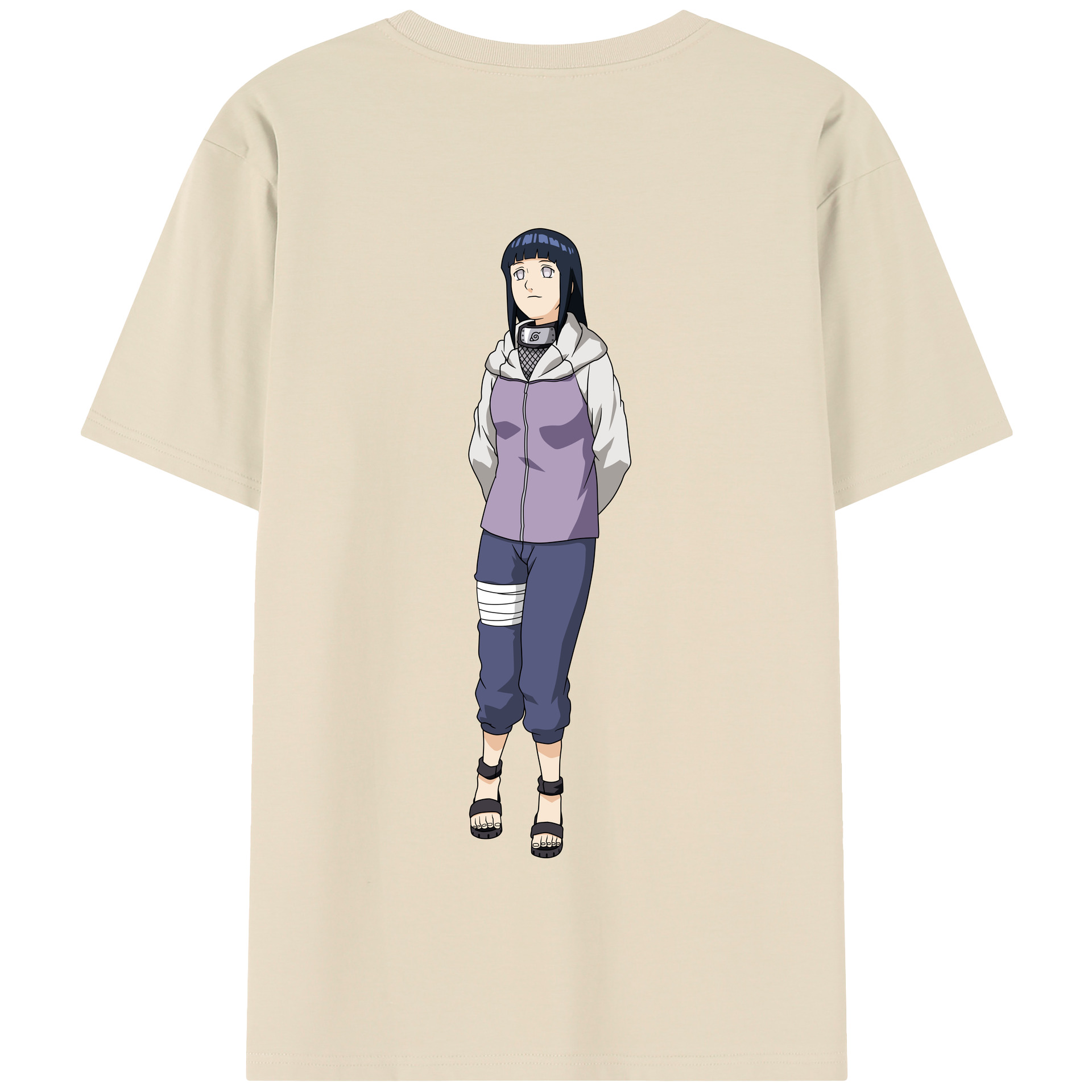 （画像用） NARUTO -ナルト- 日向ヒナタ Hyūga Hinata 綿100％半袖Tシャツ（背面プリント）