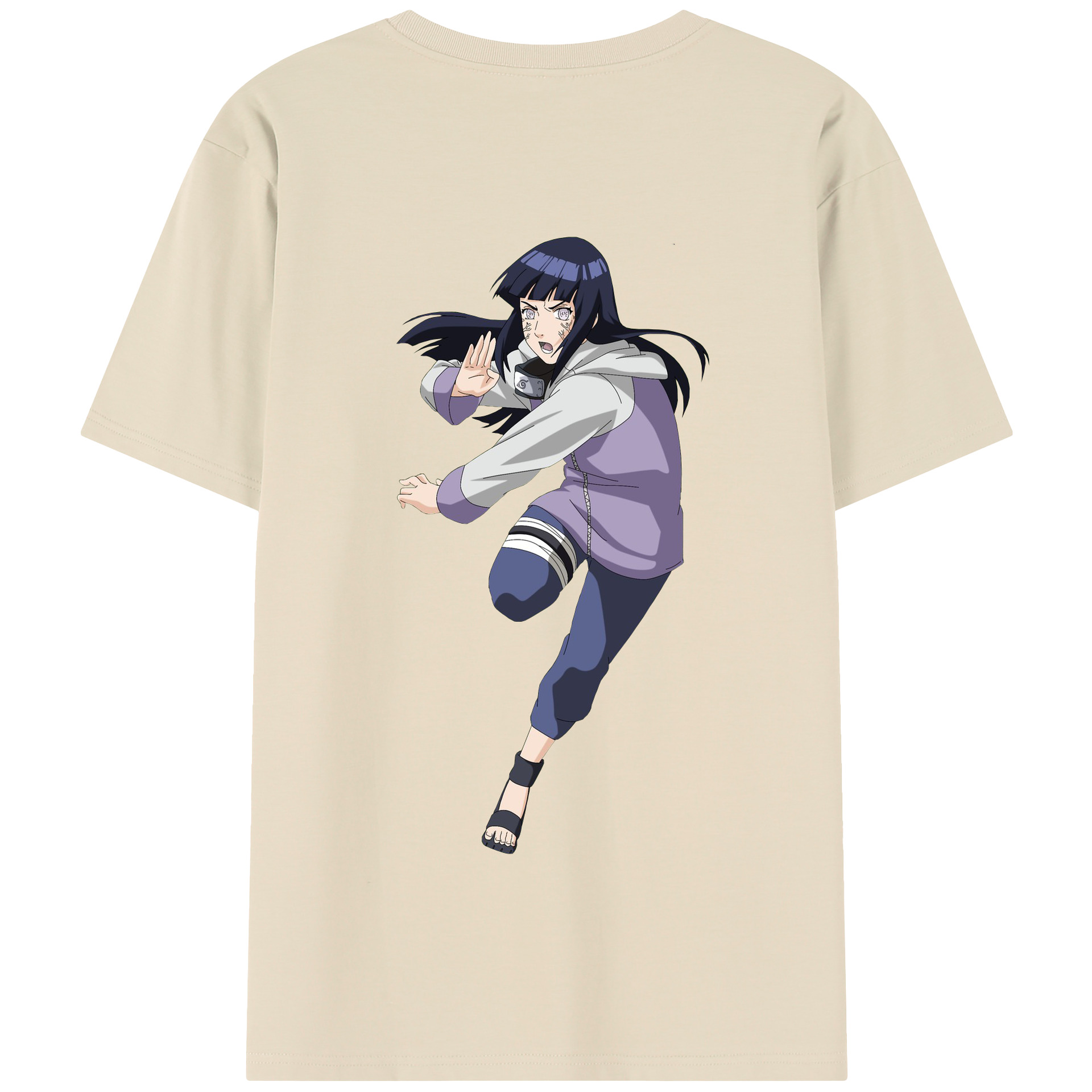 （画像用） NARUTO -ナルト- 日向ヒナタ Hyūga Hinata 綿100％半袖Tシャツ（背面プリント）