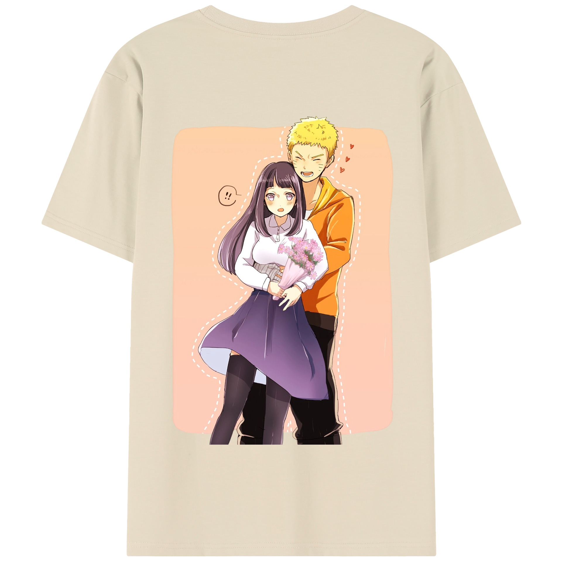 （画像用） NARUTO -ナルト- 日向ヒナタ Hyūga Hinata 綿100％半袖Tシャツ（背面プリント）