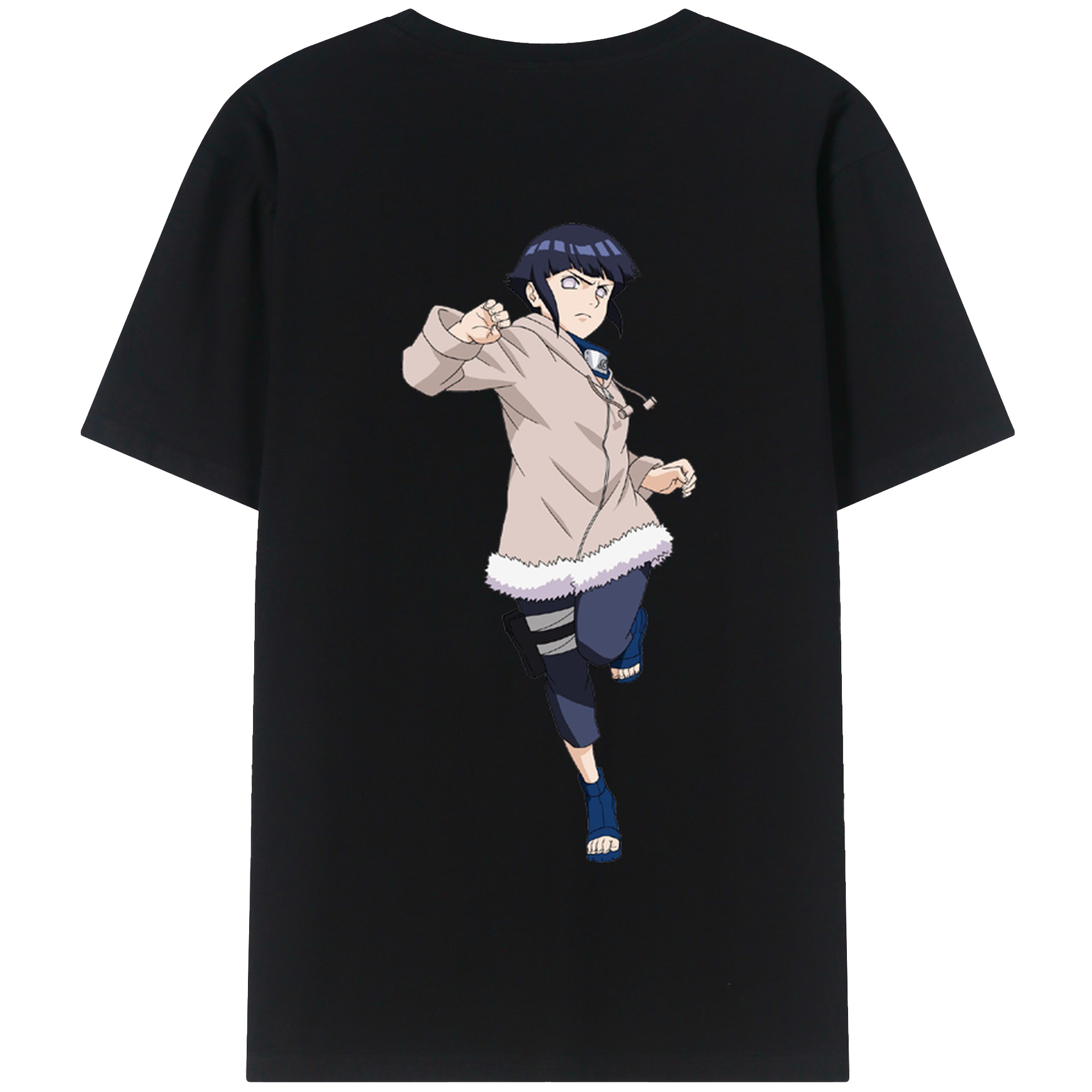 （画像用） NARUTO -ナルト- 日向ヒナタ Hyūga Hinata 綿100％半袖Tシャツ（背面プリント）
