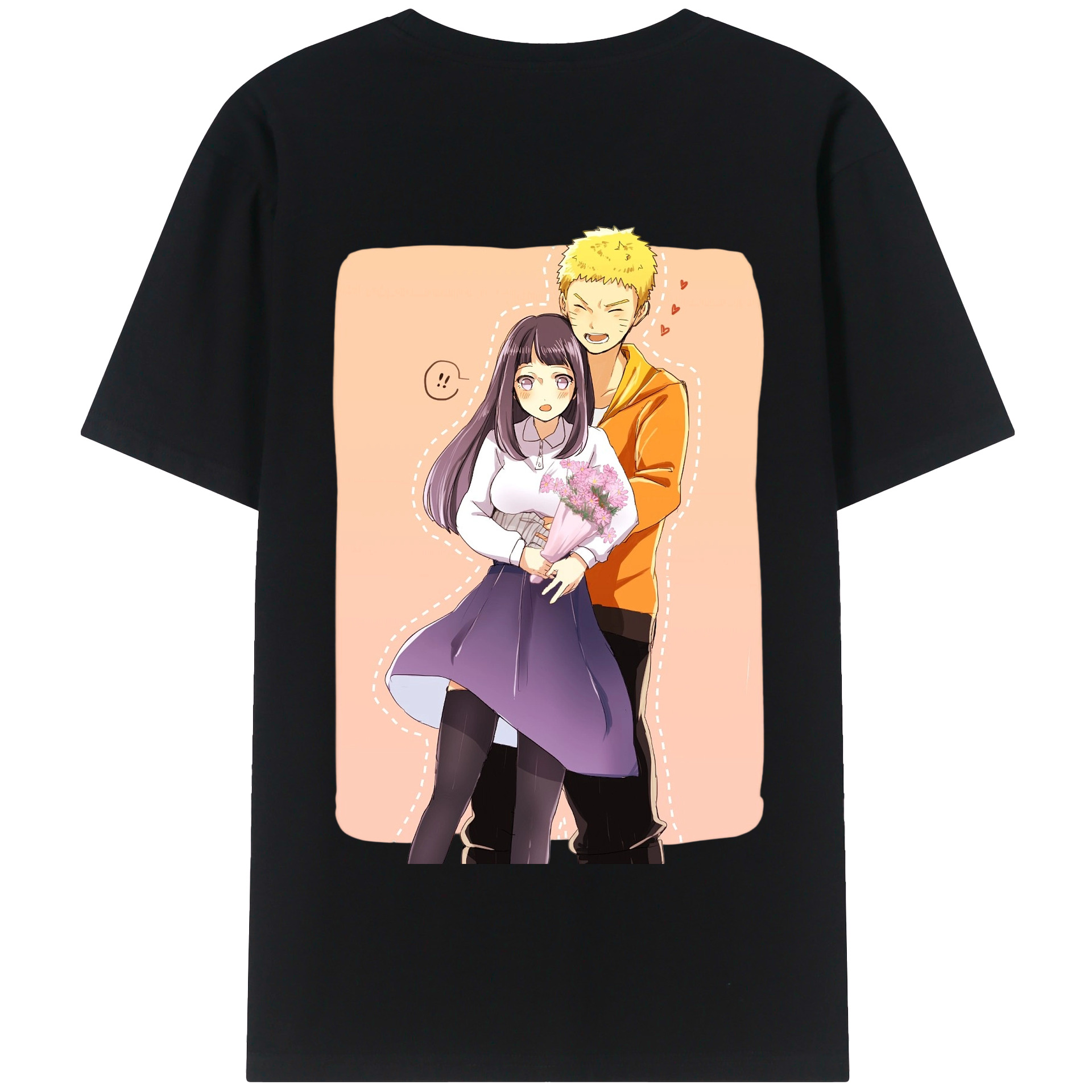 （画像用） NARUTO -ナルト- 日向ヒナタ Hyūga Hinata 綿100％半袖Tシャツ（背面プリント）