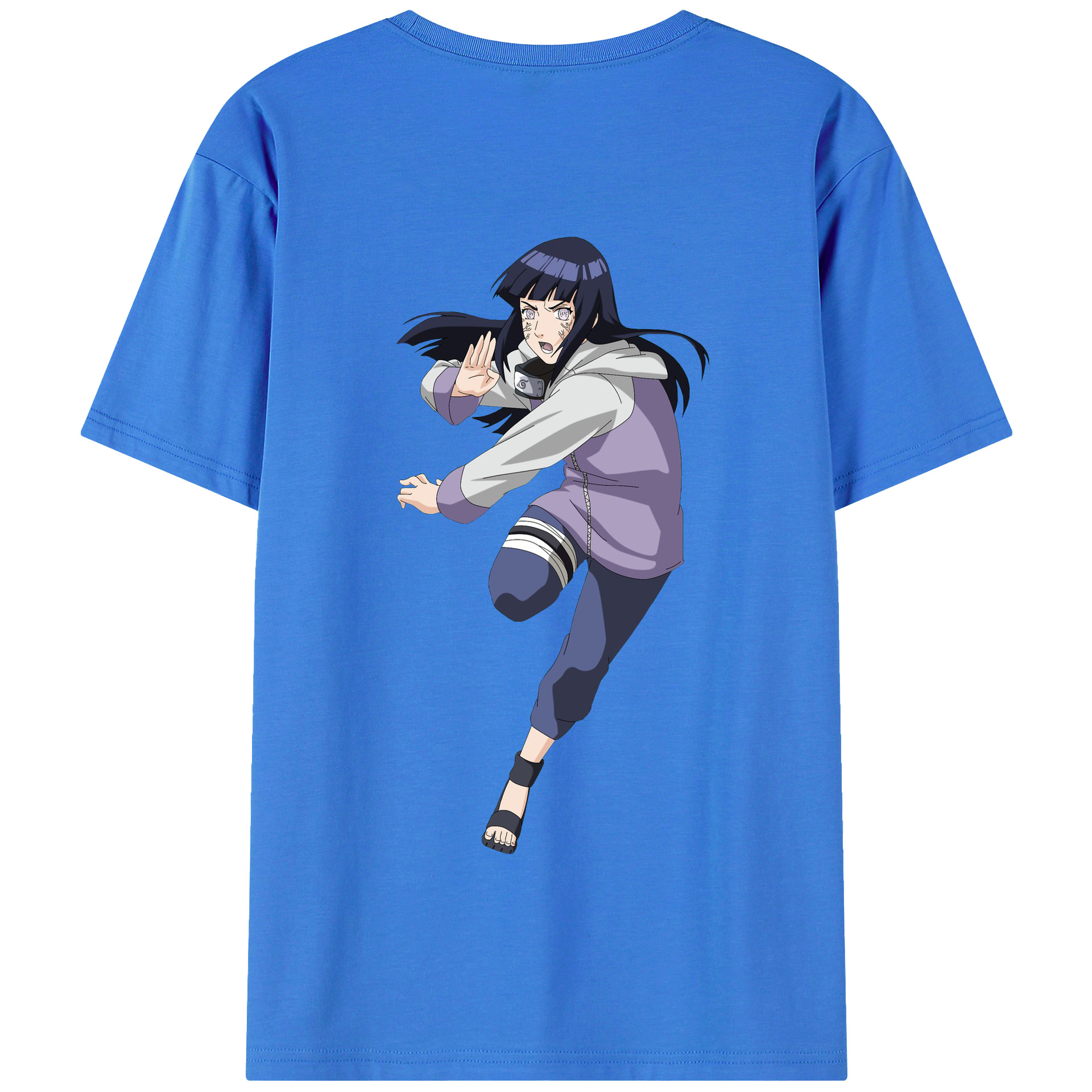 （画像用） NARUTO -ナルト- 日向ヒナタ Hyūga Hinata 綿100％半袖Tシャツ（背面プリント）