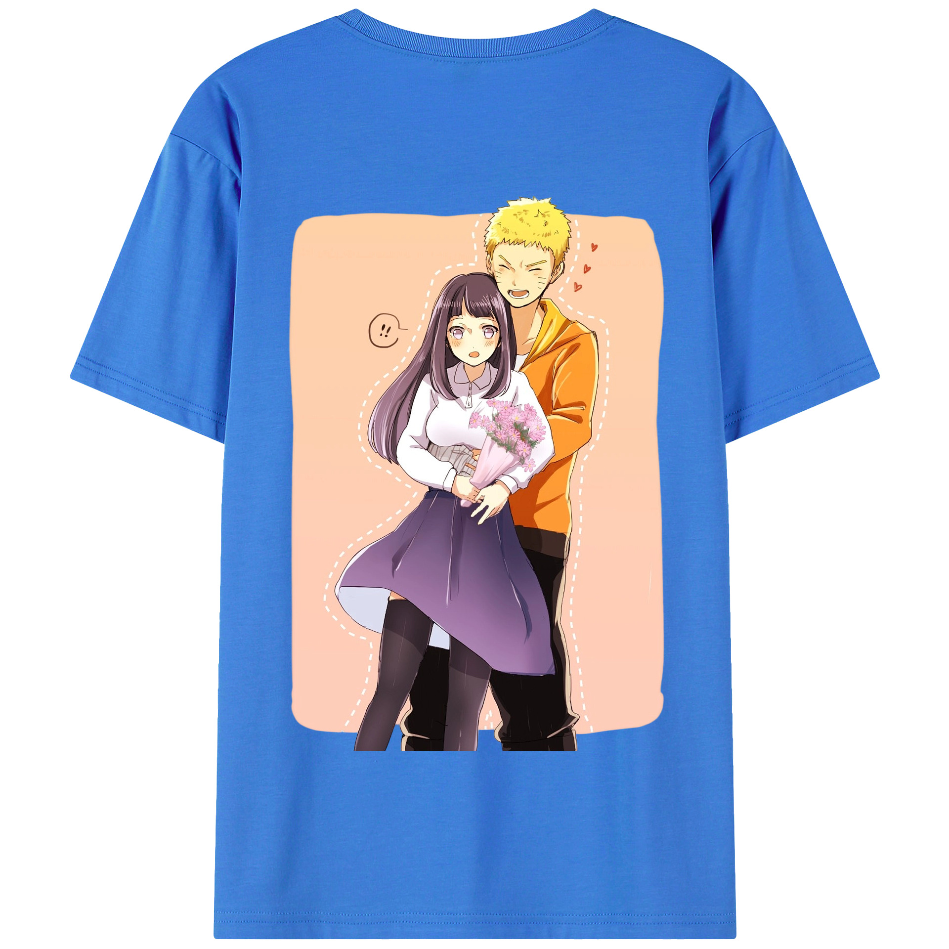 （画像用） NARUTO -ナルト- 日向ヒナタ Hyūga Hinata 綿100％半袖Tシャツ（背面プリント）