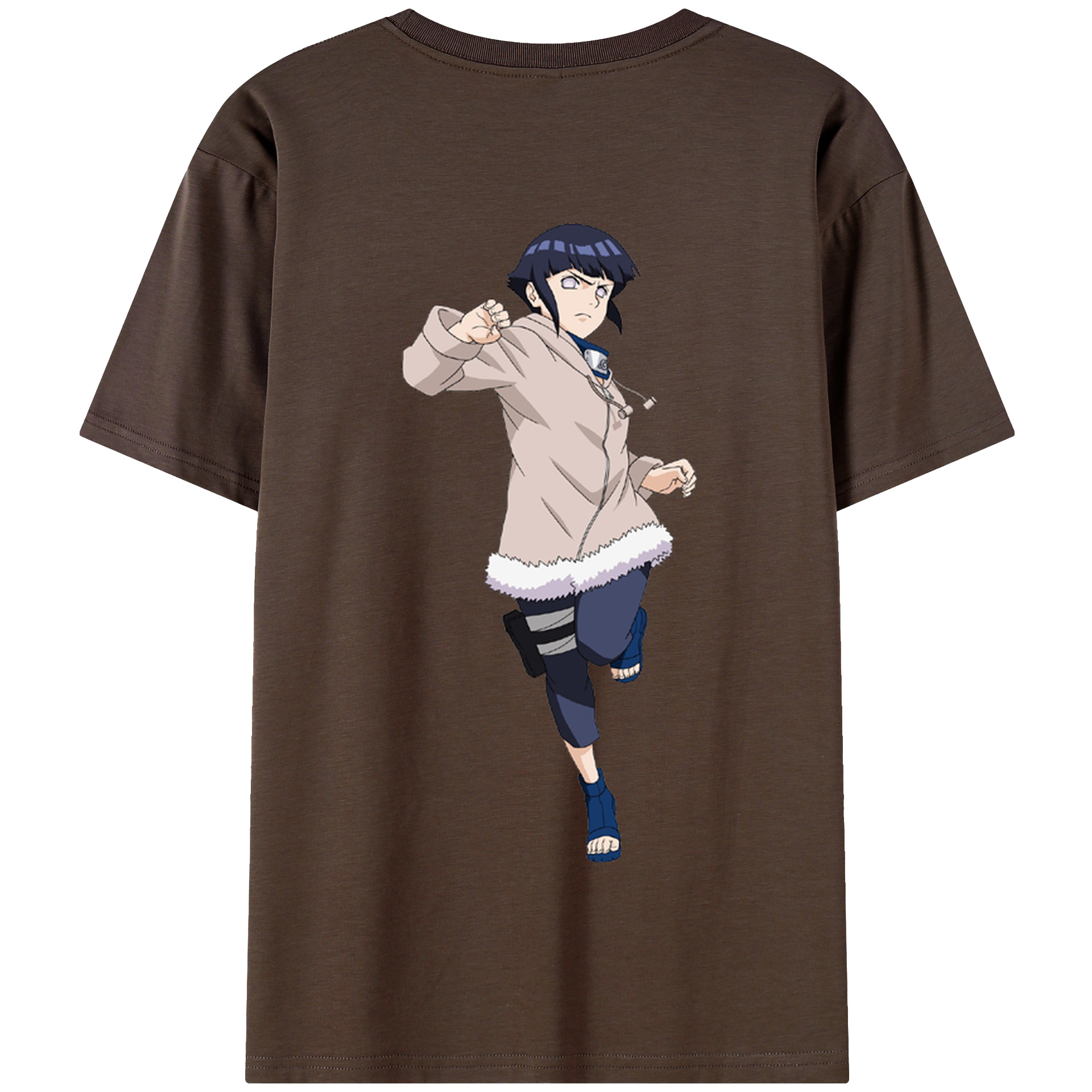 （画像用） NARUTO -ナルト- 日向ヒナタ Hyūga Hinata 綿100％半袖Tシャツ（背面プリント）