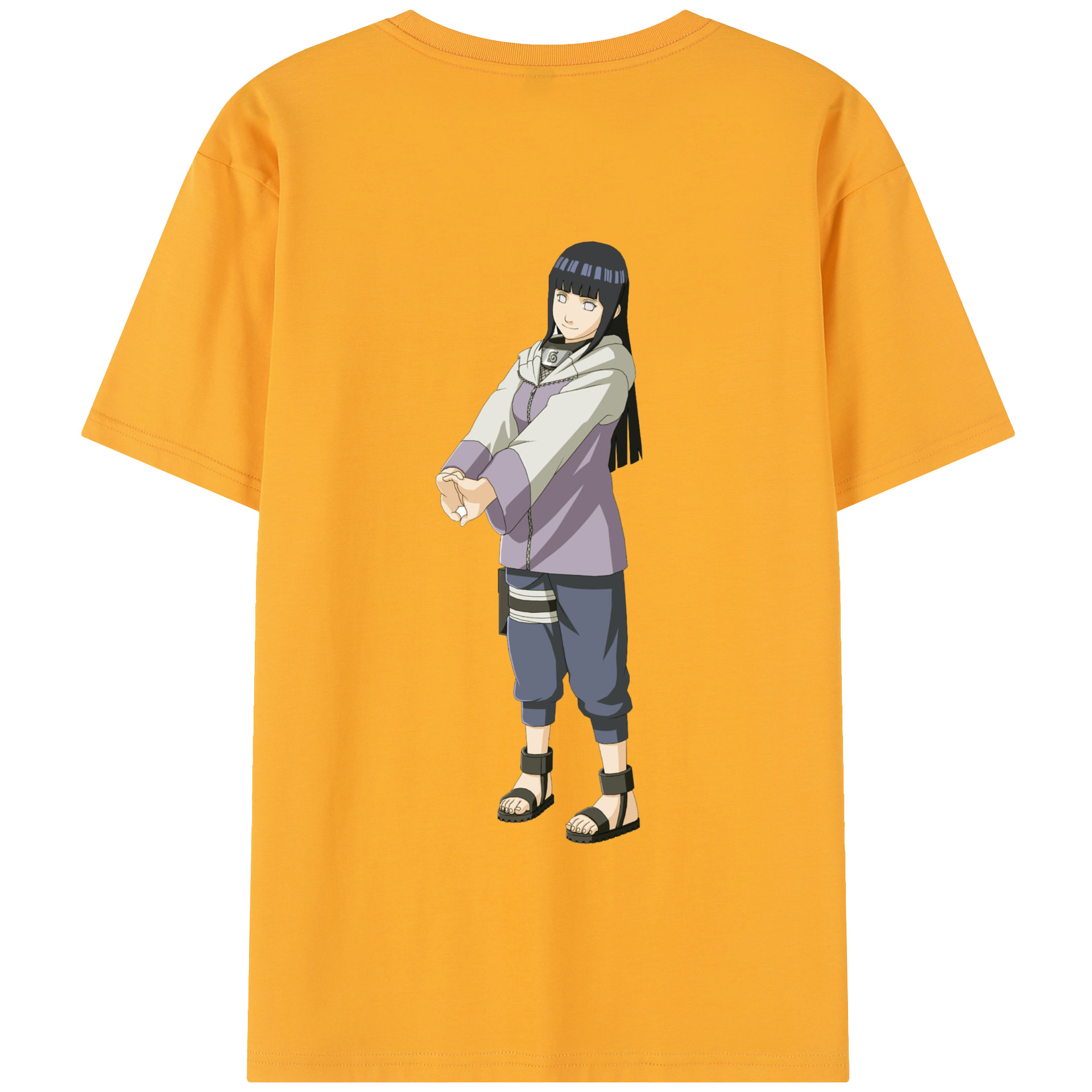 （画像用） NARUTO -ナルト- 日向ヒナタ Hyūga Hinata 綿100％半袖Tシャツ（背面プリント）