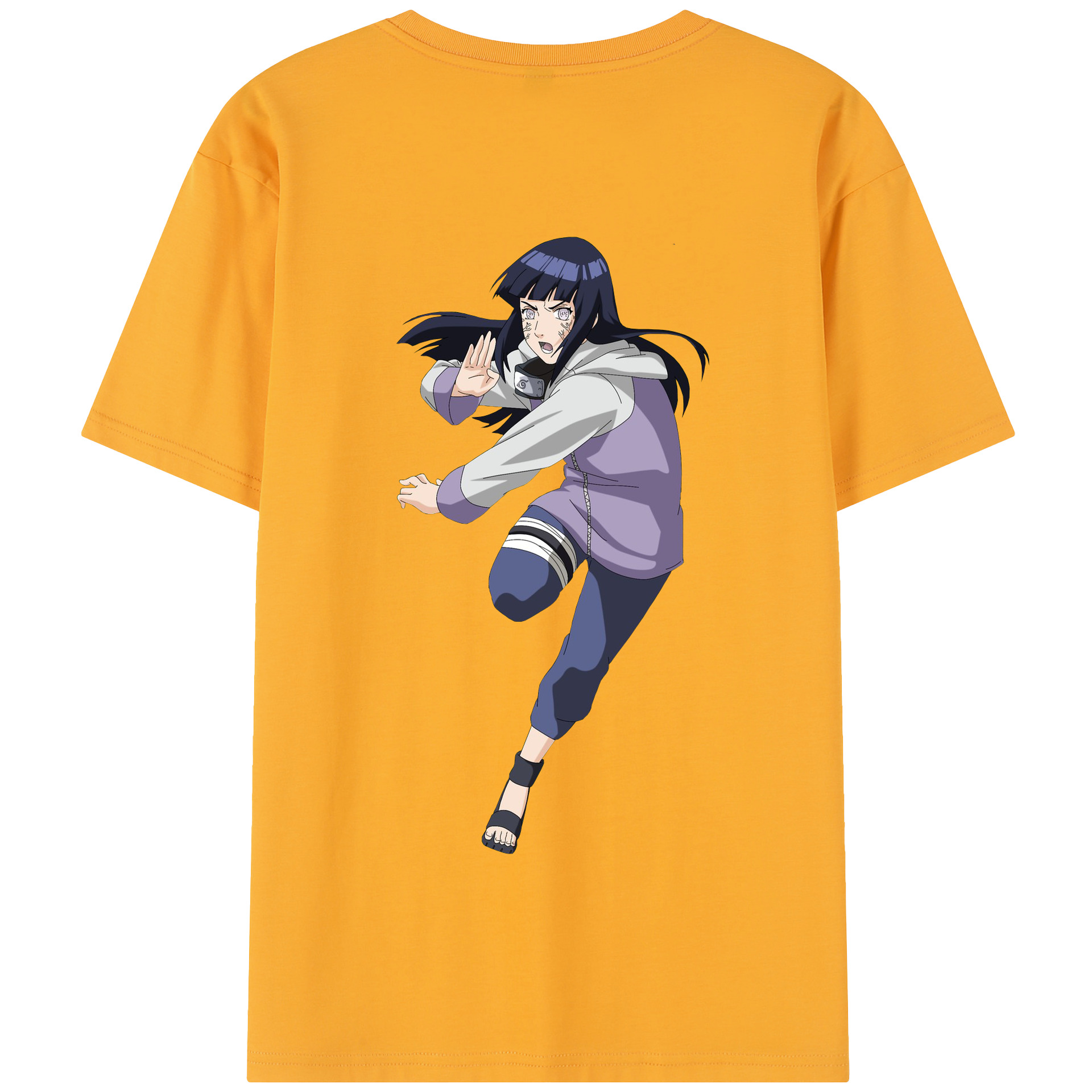 （画像用） NARUTO -ナルト- 日向ヒナタ Hyūga Hinata 綿100％半袖Tシャツ（背面プリント）