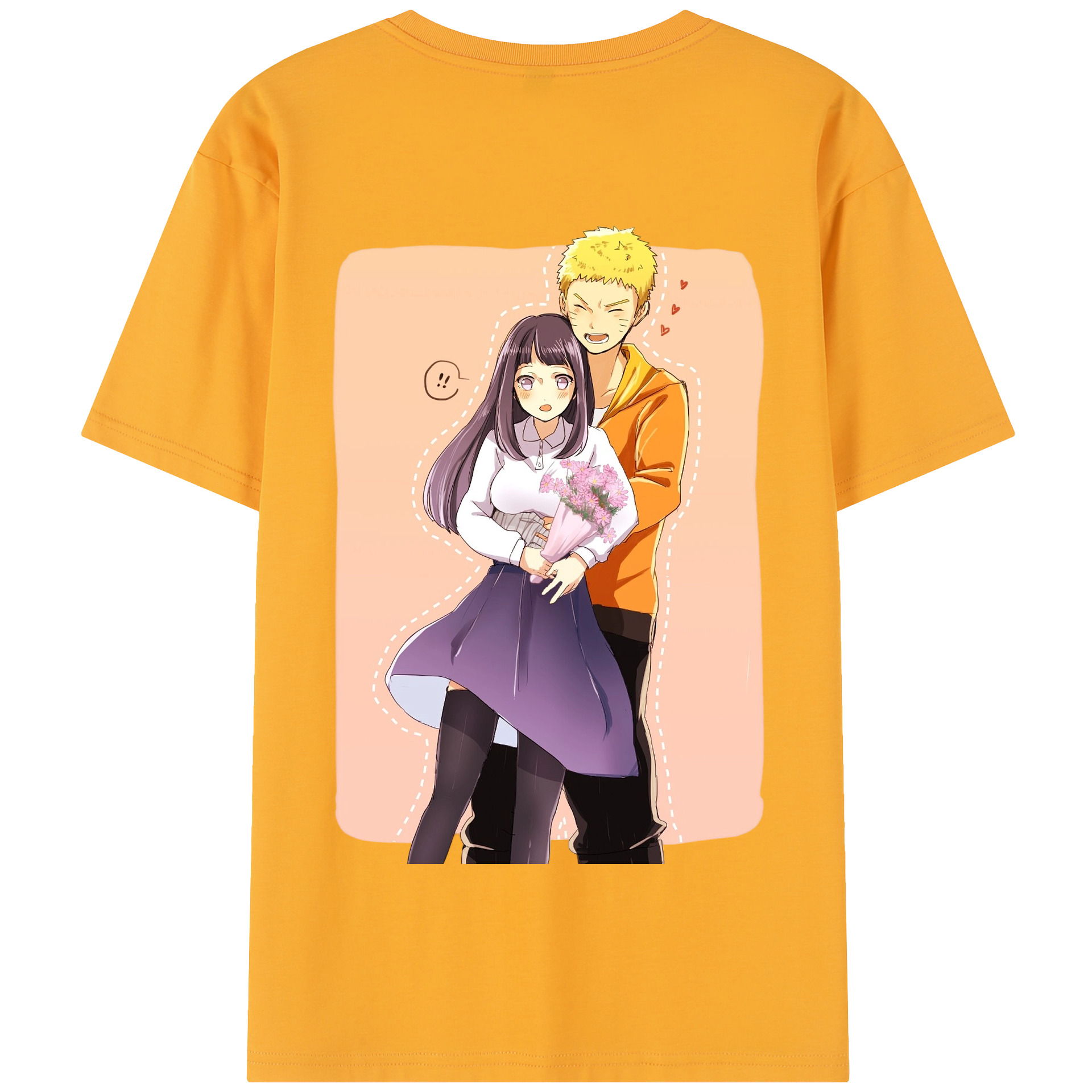 （画像用） NARUTO -ナルト- 日向ヒナタ Hyūga Hinata 綿100％半袖Tシャツ（背面プリント）