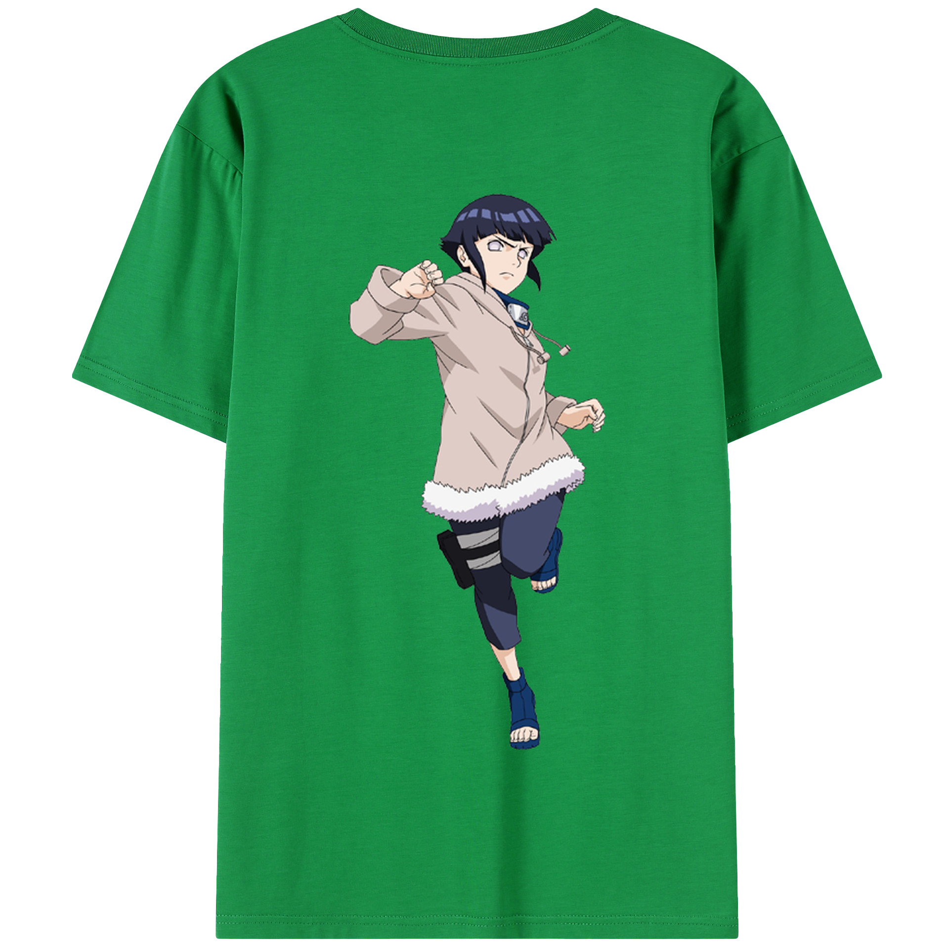 （画像用） NARUTO -ナルト- 日向ヒナタ Hyūga Hinata 綿100％半袖Tシャツ（背面プリント）