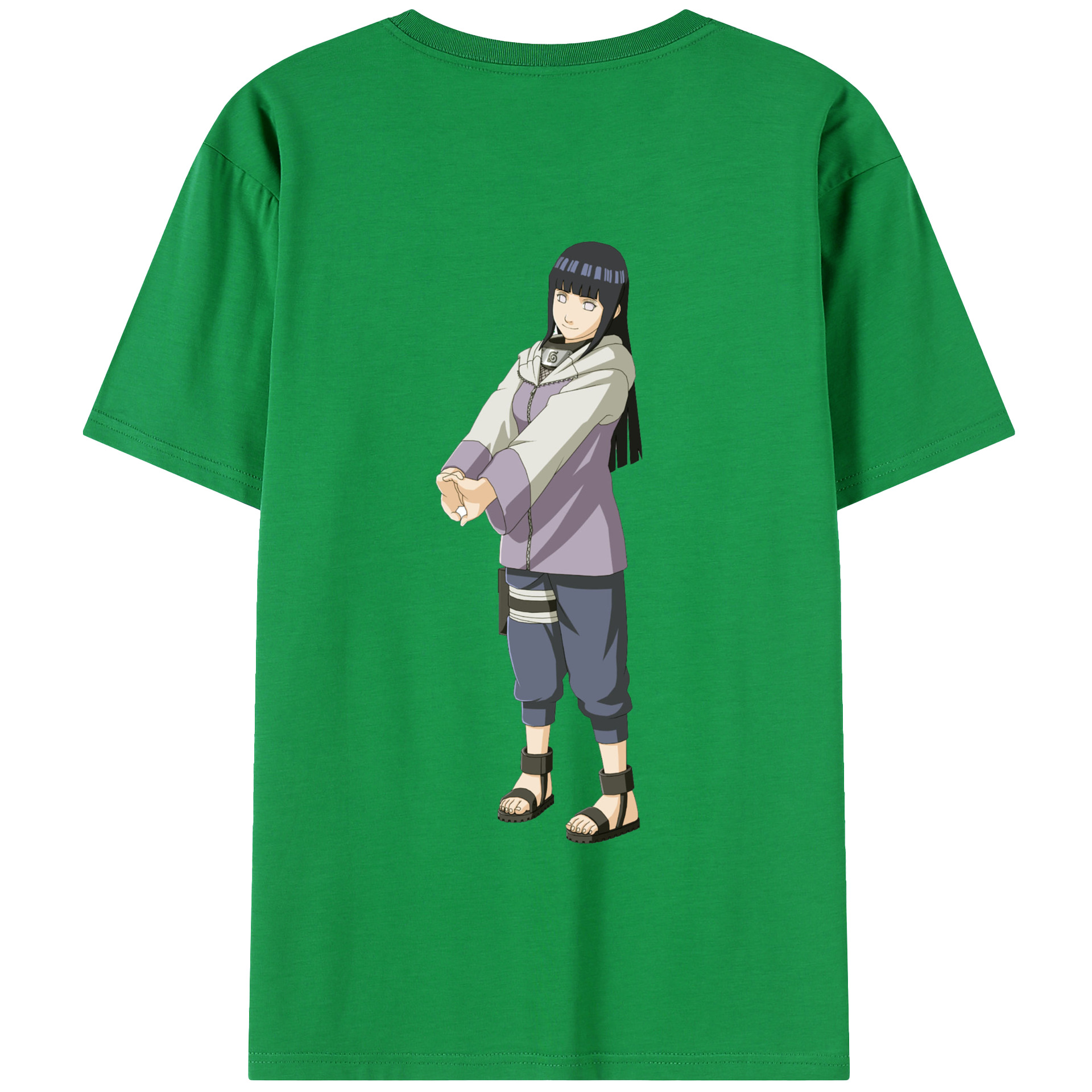 （画像用） NARUTO -ナルト- 日向ヒナタ Hyūga Hinata 綿100％半袖Tシャツ（背面プリント）