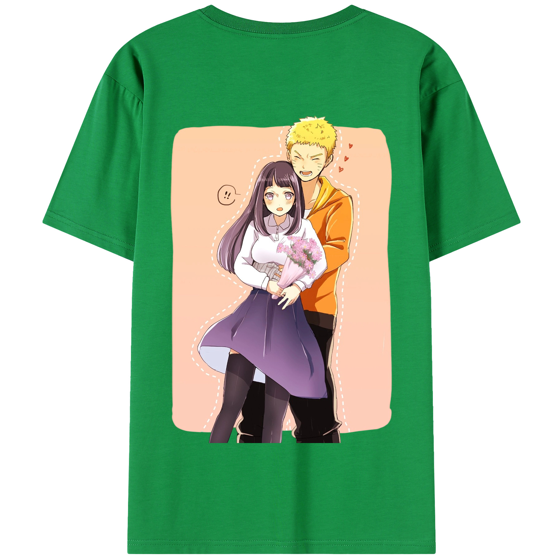 （画像用） NARUTO -ナルト- 日向ヒナタ Hyūga Hinata 綿100％半袖Tシャツ（背面プリント）