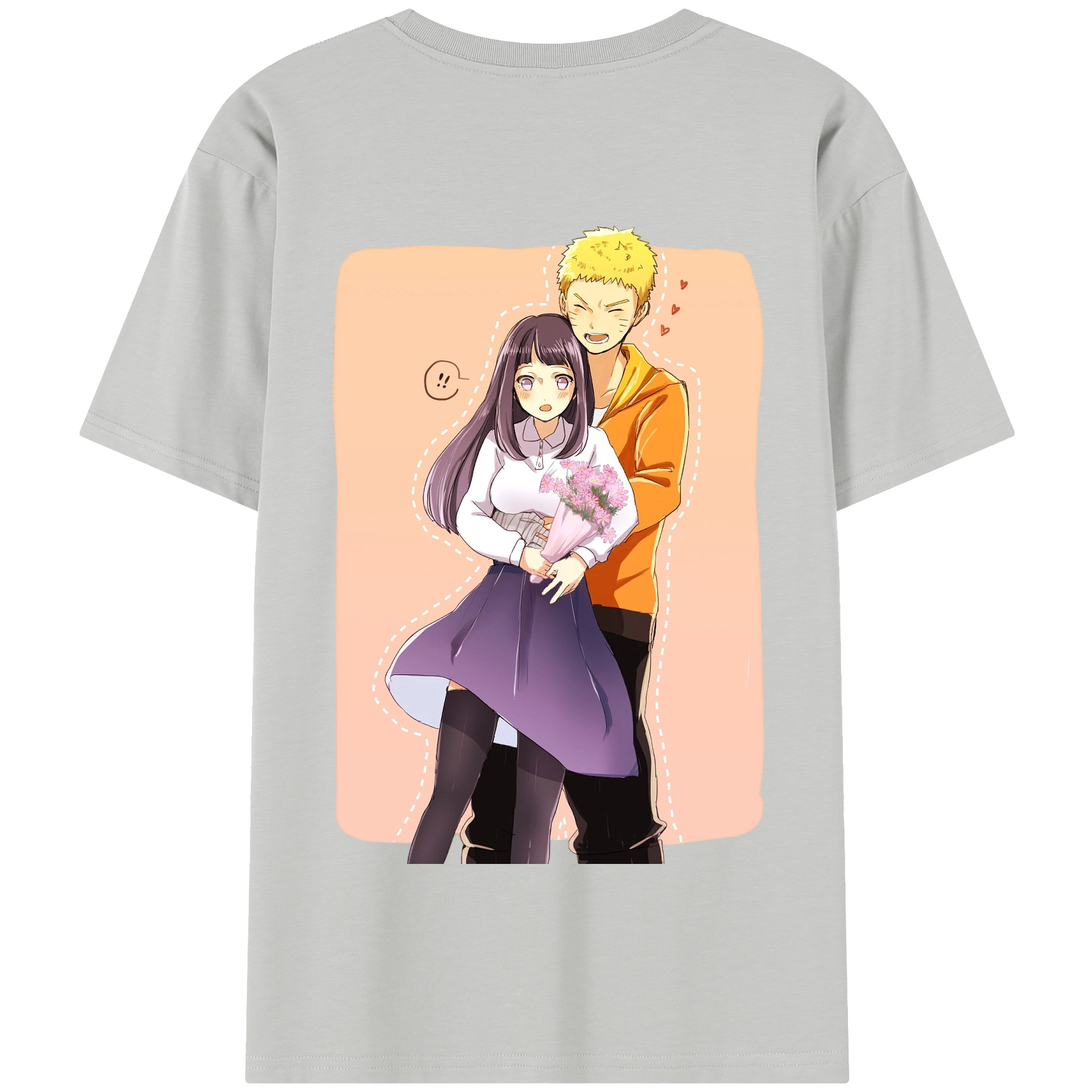 （画像用） NARUTO -ナルト- 日向ヒナタ Hyūga Hinata 綿100％半袖Tシャツ（背面プリント）