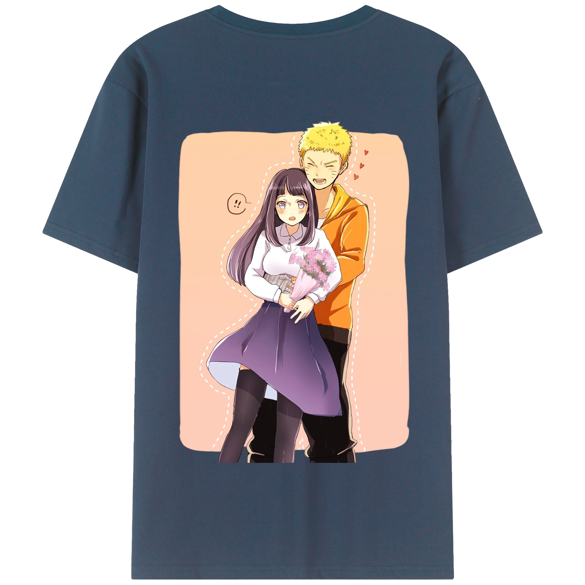 （画像用） NARUTO -ナルト- 日向ヒナタ Hyūga Hinata 綿100％半袖Tシャツ（背面プリント）
