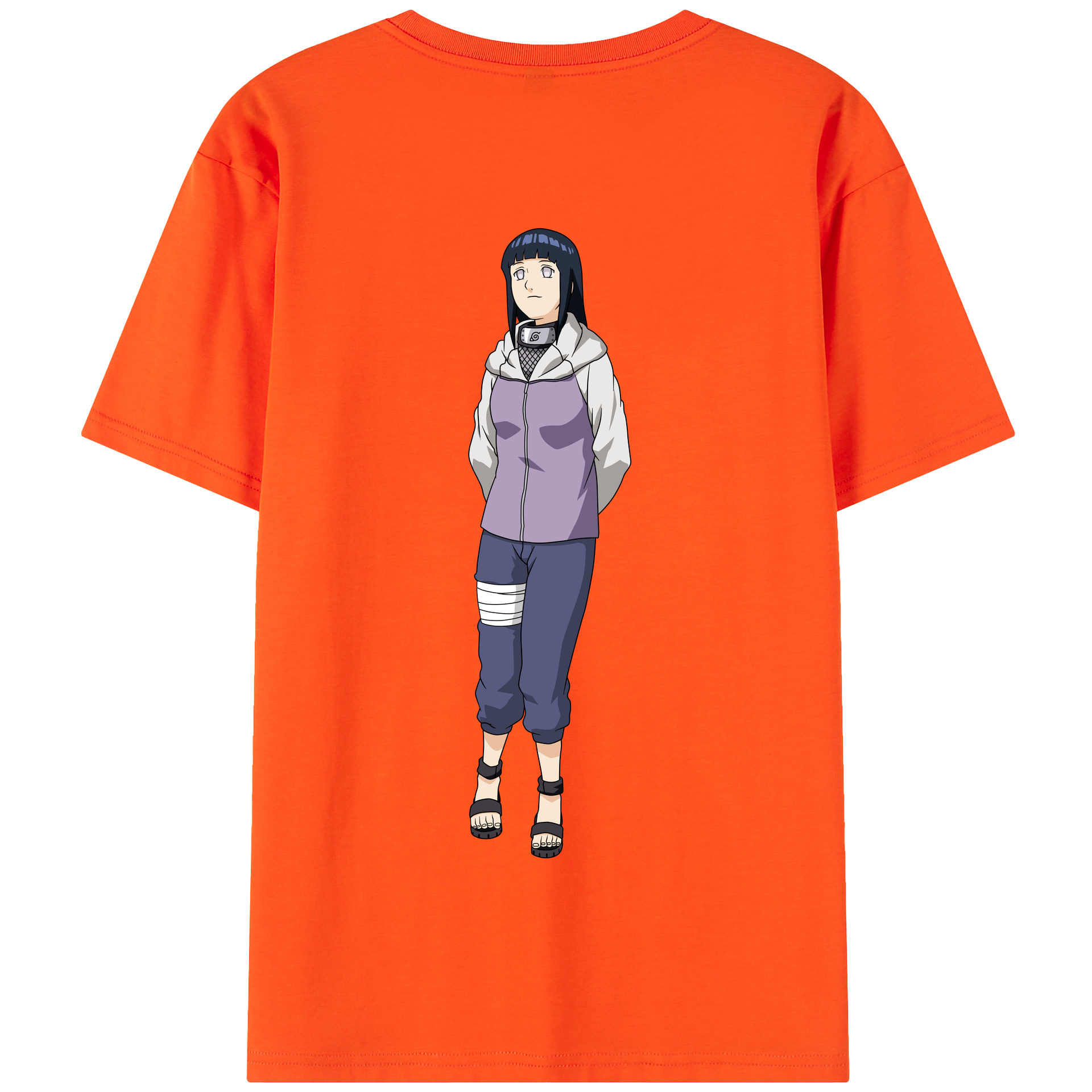 （画像用） NARUTO -ナルト- 日向ヒナタ Hyūga Hinata 綿100％半袖Tシャツ（背面プリント）