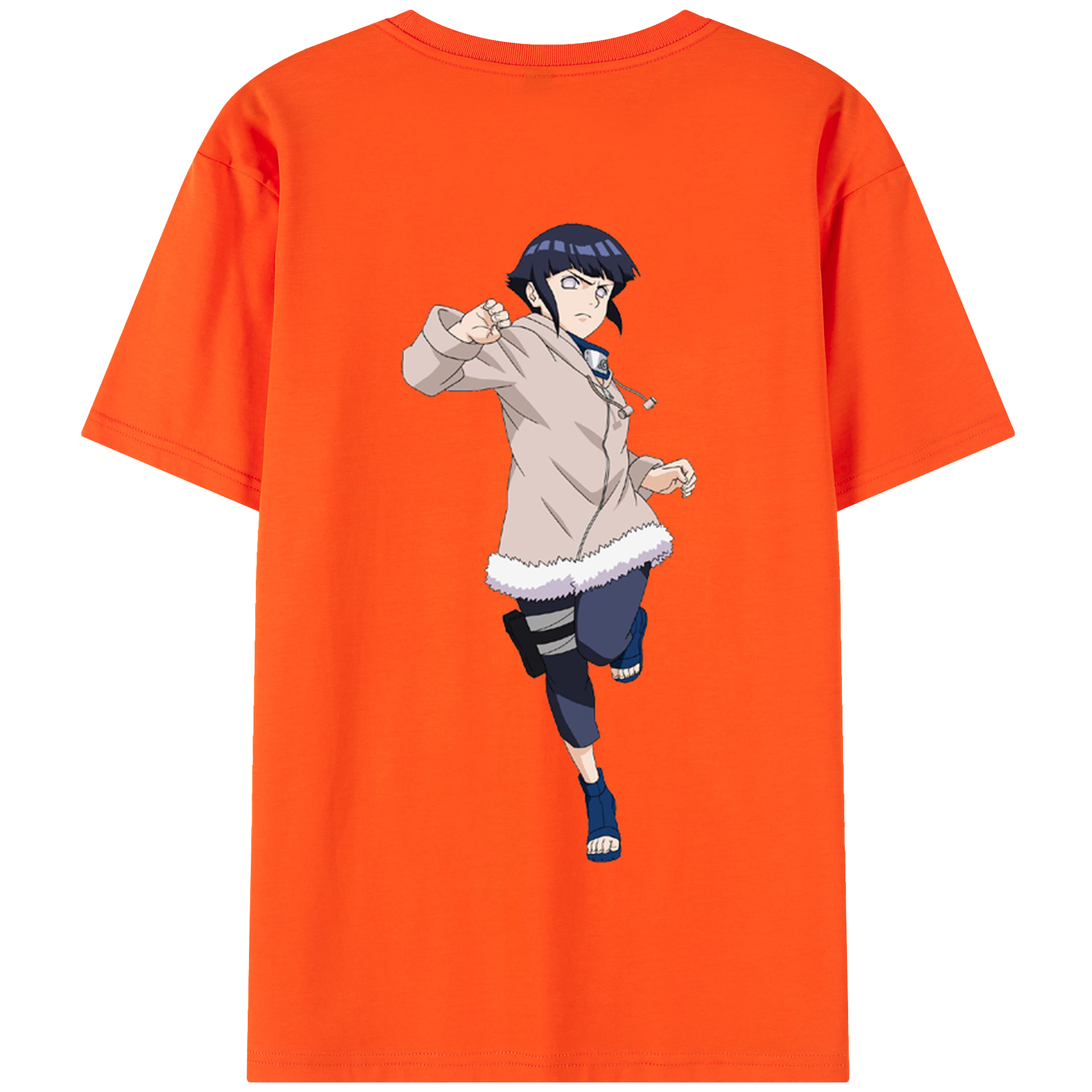 （画像用） NARUTO -ナルト- 日向ヒナタ Hyūga Hinata 綿100％半袖Tシャツ（背面プリント）