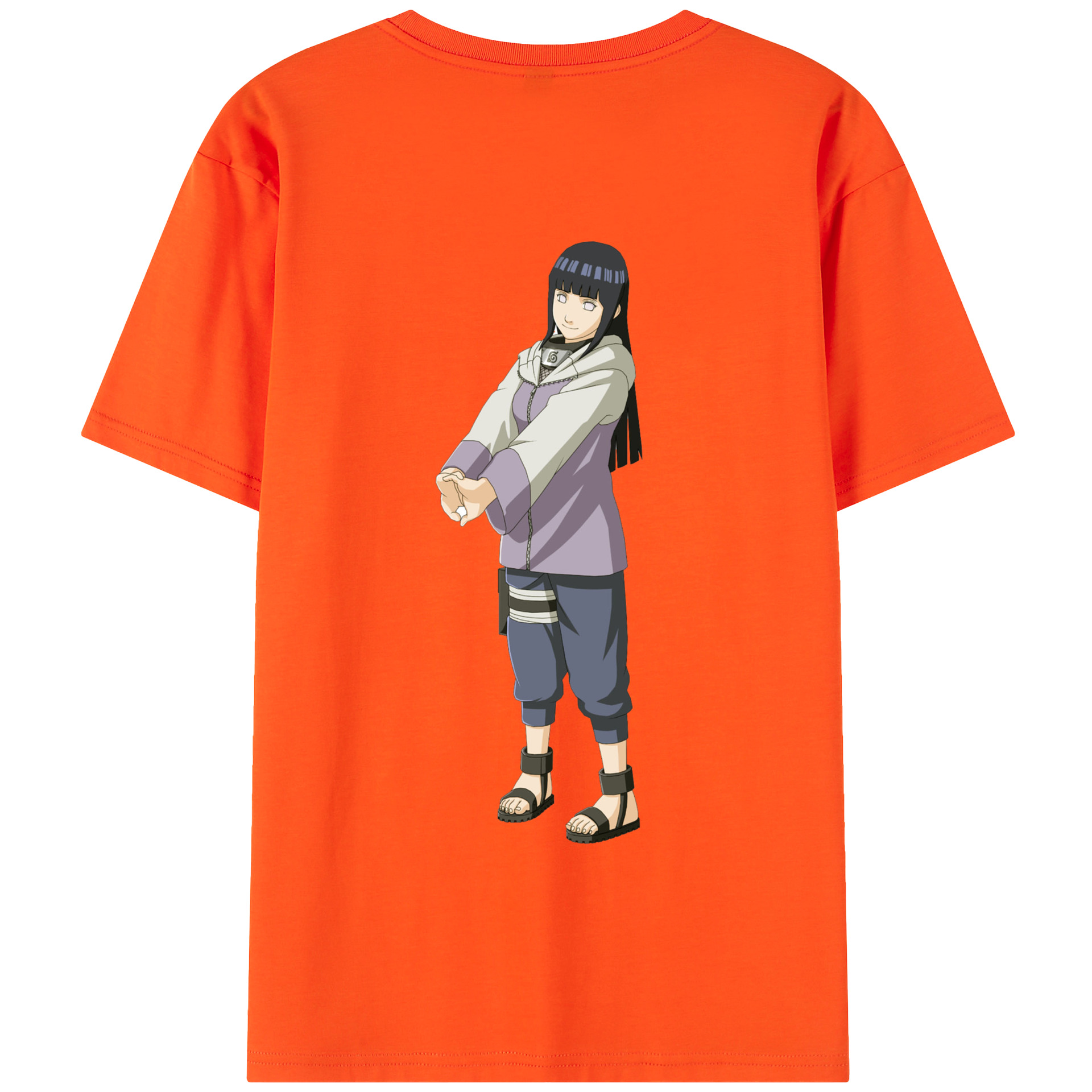 （画像用） NARUTO -ナルト- 日向ヒナタ Hyūga Hinata 綿100％半袖Tシャツ（背面プリント）